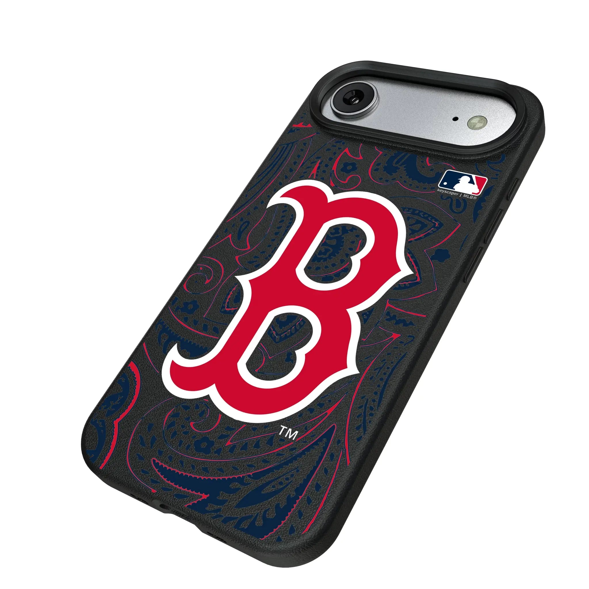 Boston Red Sox Paisley iPhone MagSafe Compatible Phone Case for Apple iPhone - Isometric View#Device_iPhone Air