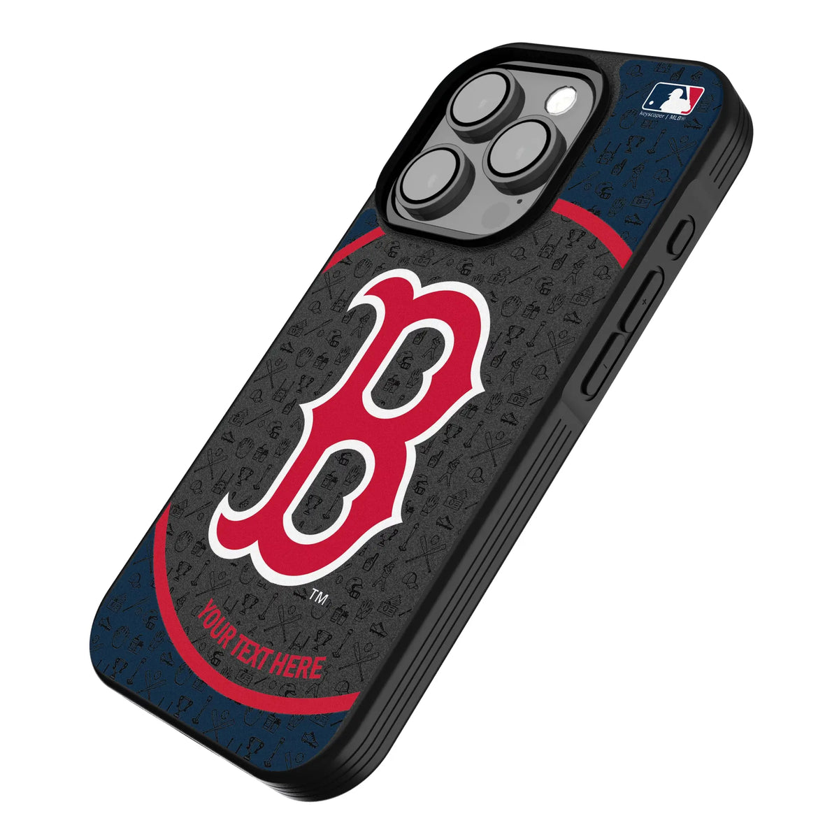 Boston Red Sox Personalized Circle iPhone Bump Phone Case for Apple iPhone - Isometric View