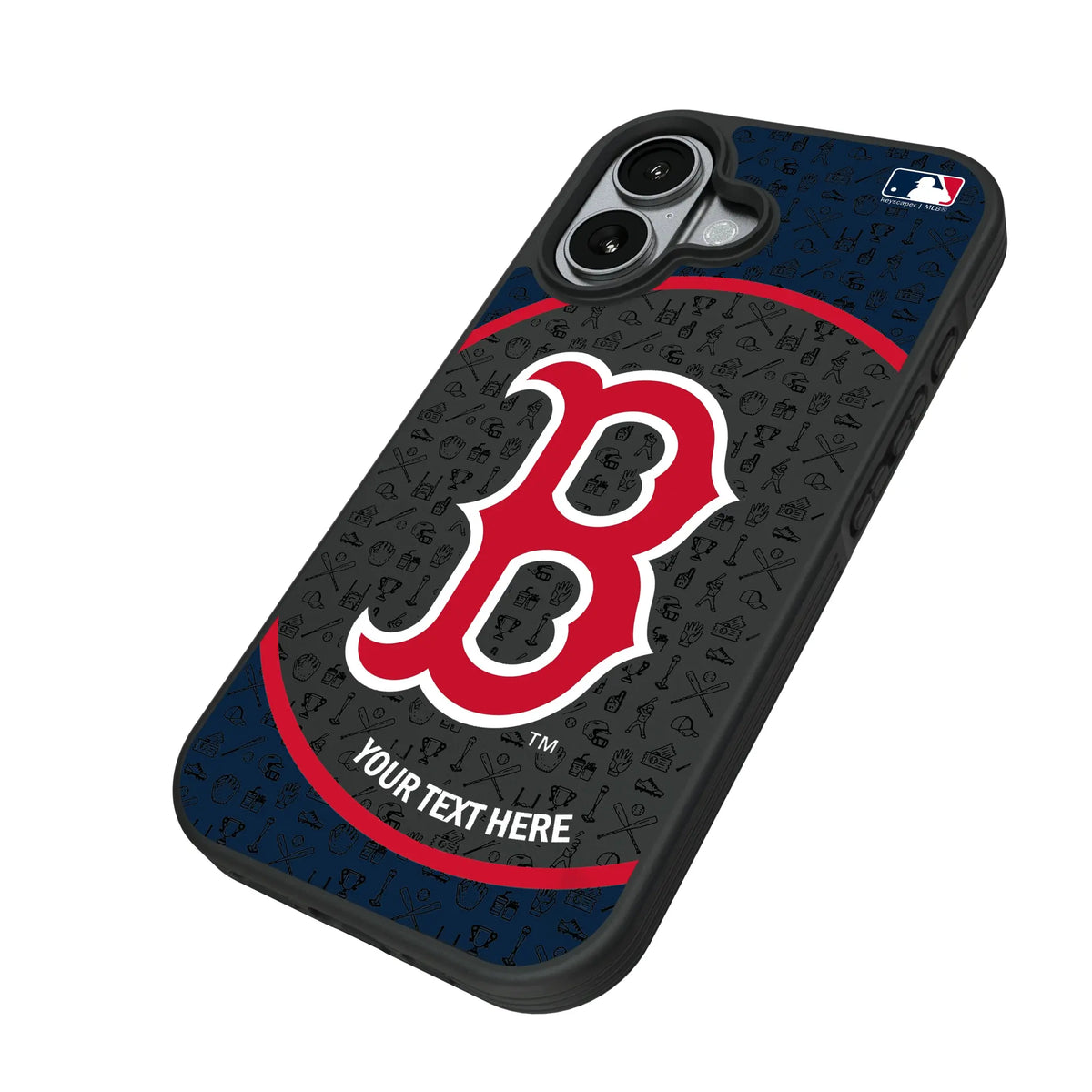 Boston Red Sox Personalized Circle iPhone Bump Phone Case for Apple iPhone - Isometric View#Device_iPhone 17