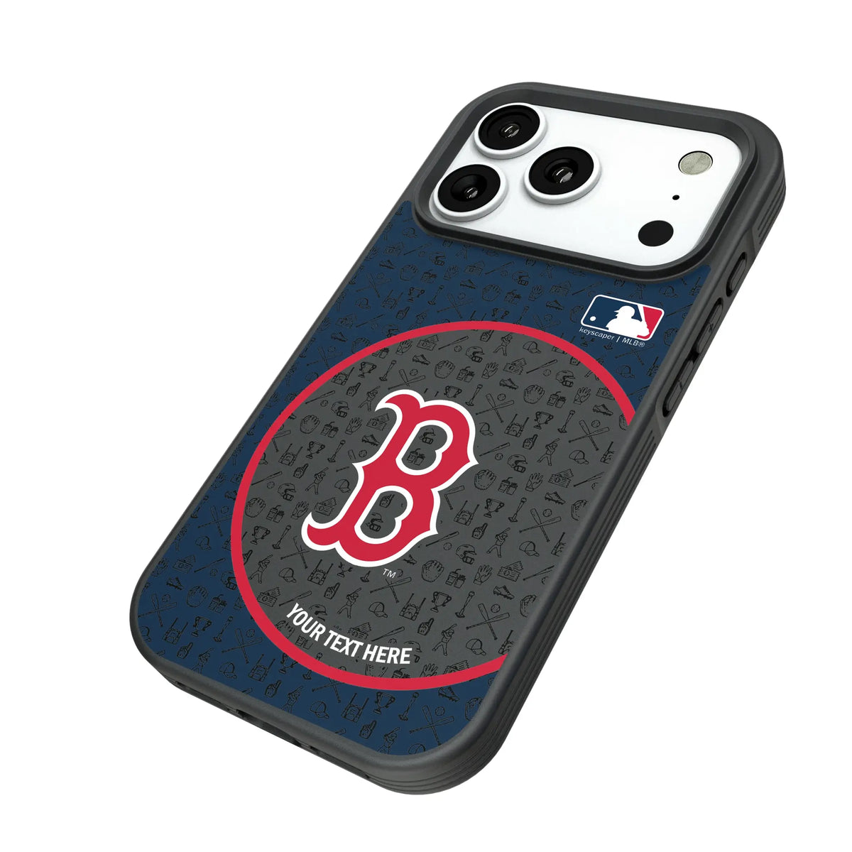 Boston Red Sox Personalized Circle iPhone Bump Phone Case for Apple iPhone - Isometric View#Device_iPhone 18 Pro