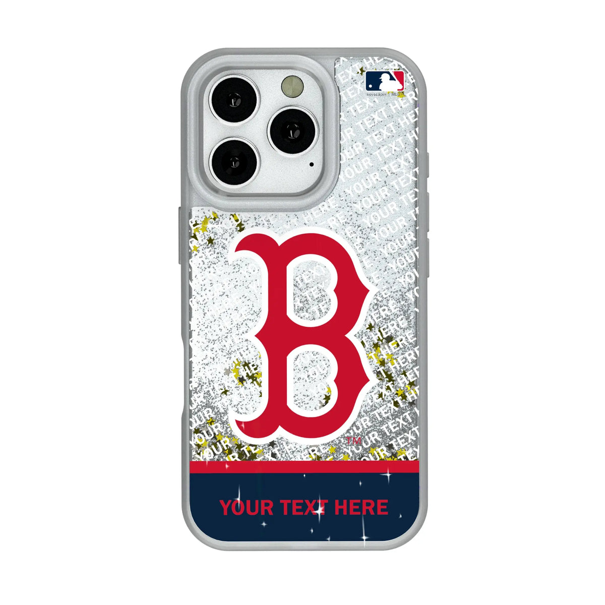 Boston Red Sox Personalized EndZone Plus iPhone Glitter Phone Case for Apple iPhone#Device_iPhone 16 Pro