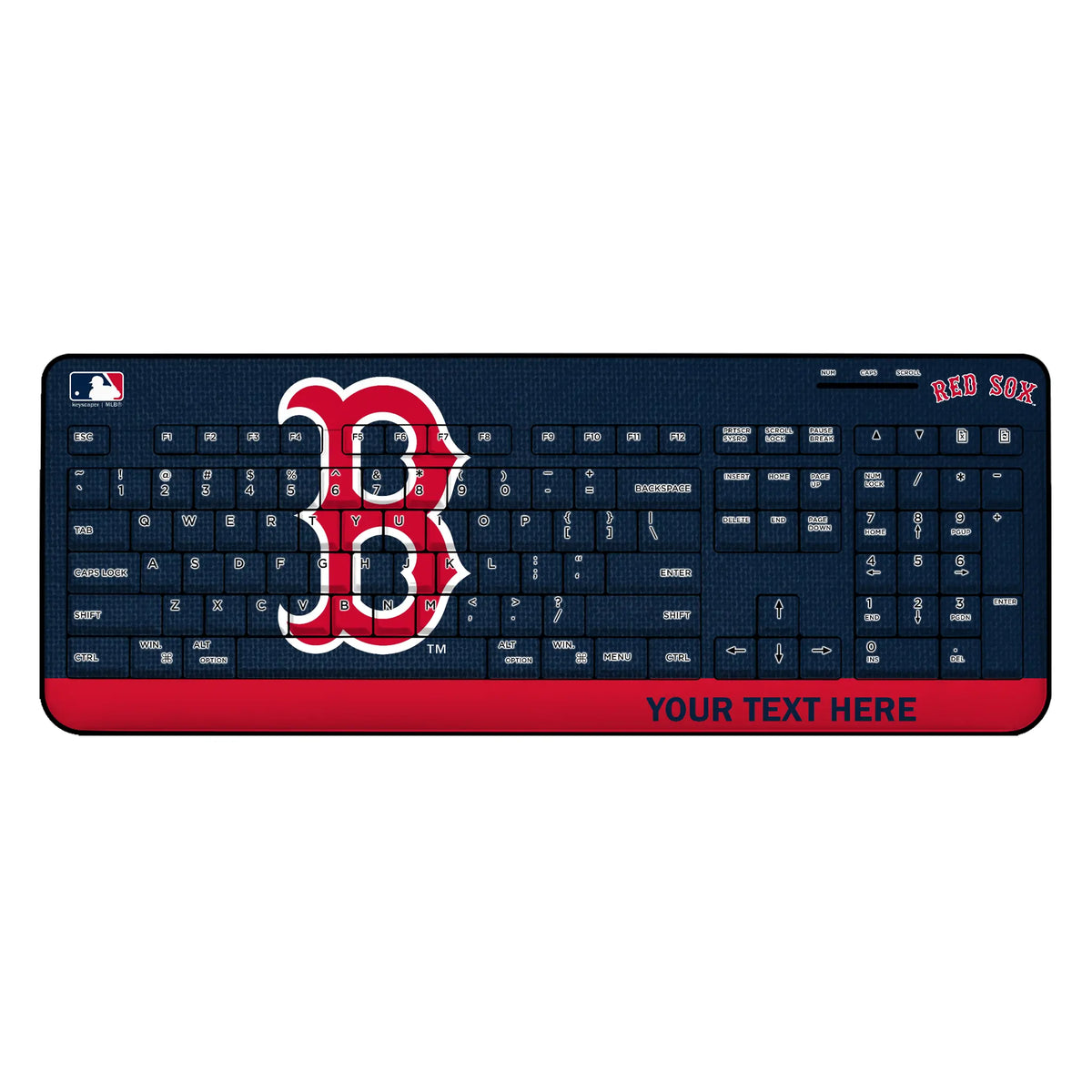 Boston Red Sox Personalized Endzone Solid Wireless USB Keyboard