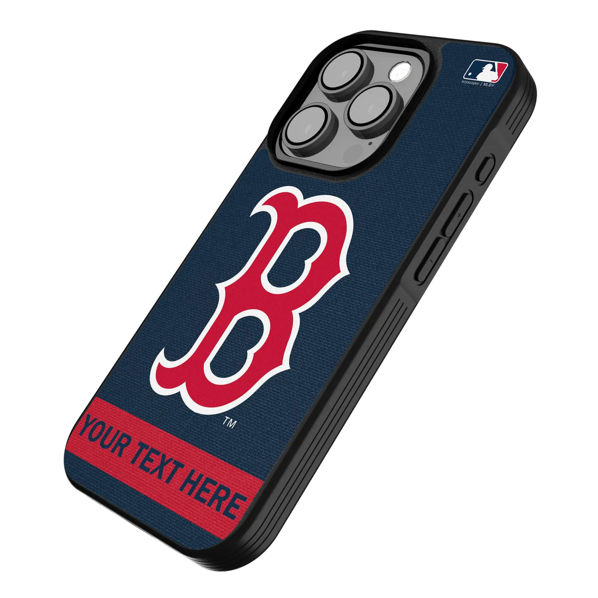 Boston Red Sox Personalized Stripe iPhone Bump Phone Case for Apple iPhone - Isometric View