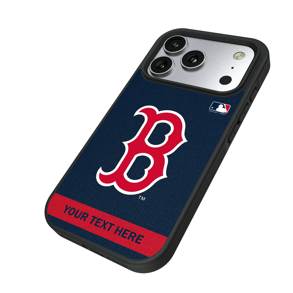 Boston Red Sox Personalized Stripe iPhone Bump Phone Case for Apple iPhone - Isometric View#Device_iPhone 17 Pro