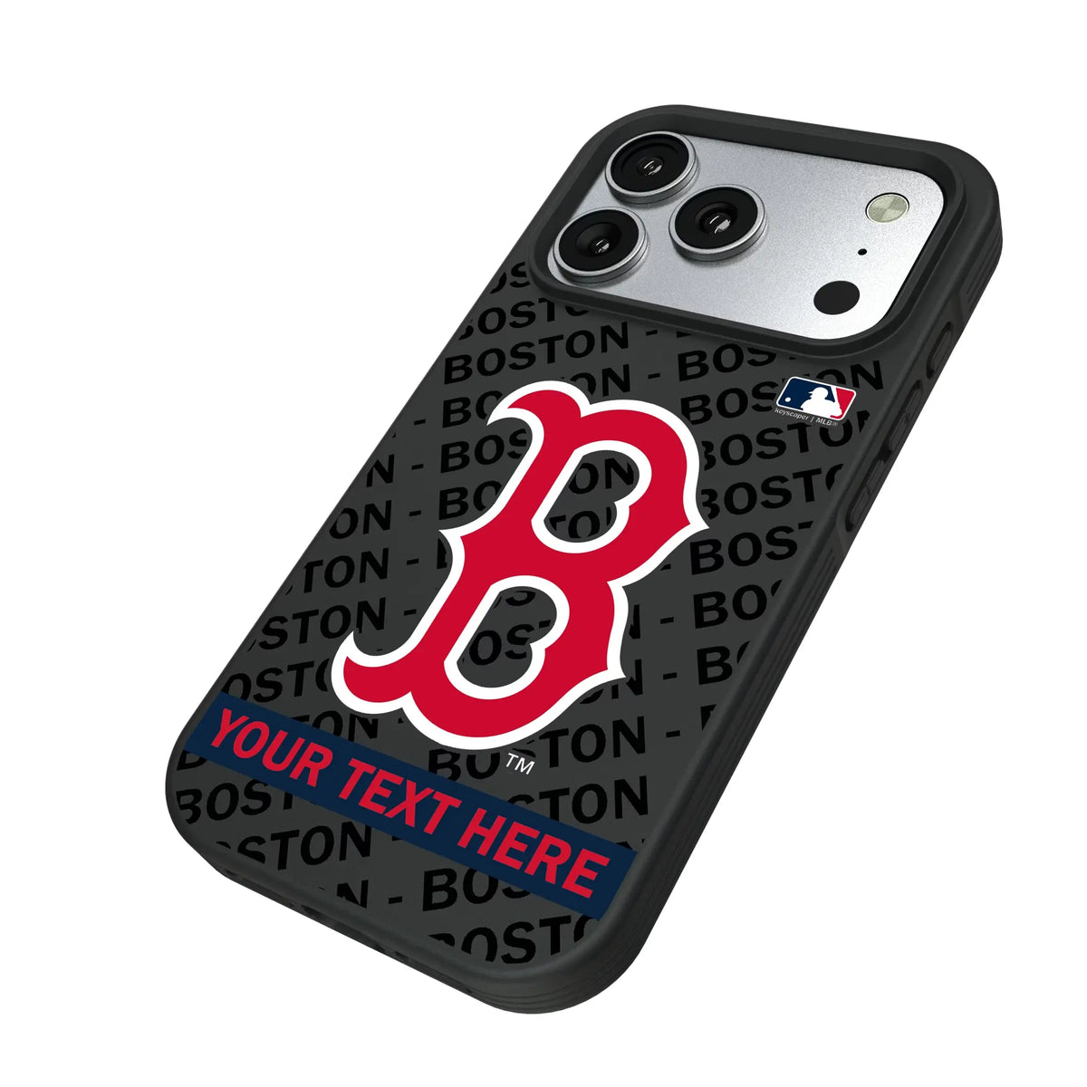 Boston Red Sox Personalized Tilt iPhone Bump Phone Case for Apple iPhone - Isometric View#Device_iPhone 17 Pro