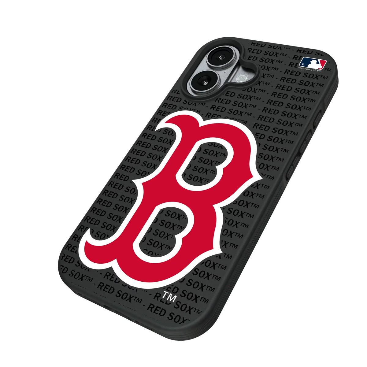 Boston Red Sox Text Backdrop iPhone Bump Phone Case for Apple iPhone - Isometric View#Device_iPhone 17