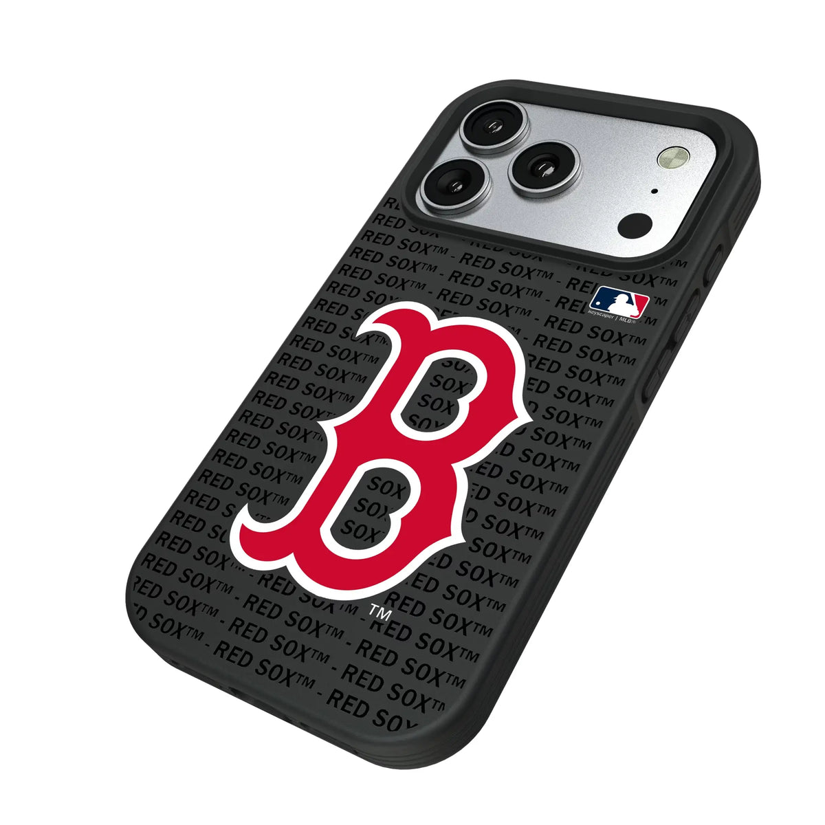 Boston Red Sox Text Backdrop iPhone Bump Phone Case for Apple iPhone - Isometric View#Device_iPhone 17 Pro