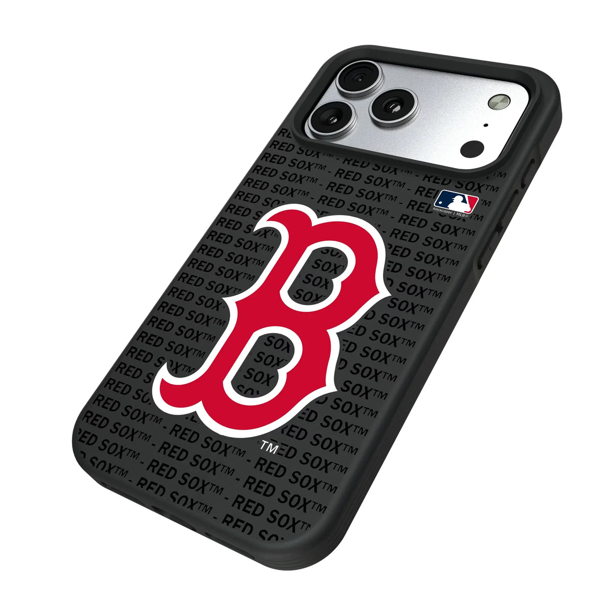 Boston Red Sox Text Backdrop iPhone Bump Phone Case for Apple iPhone - Isometric View#Device_iPhone 17 Pro Max