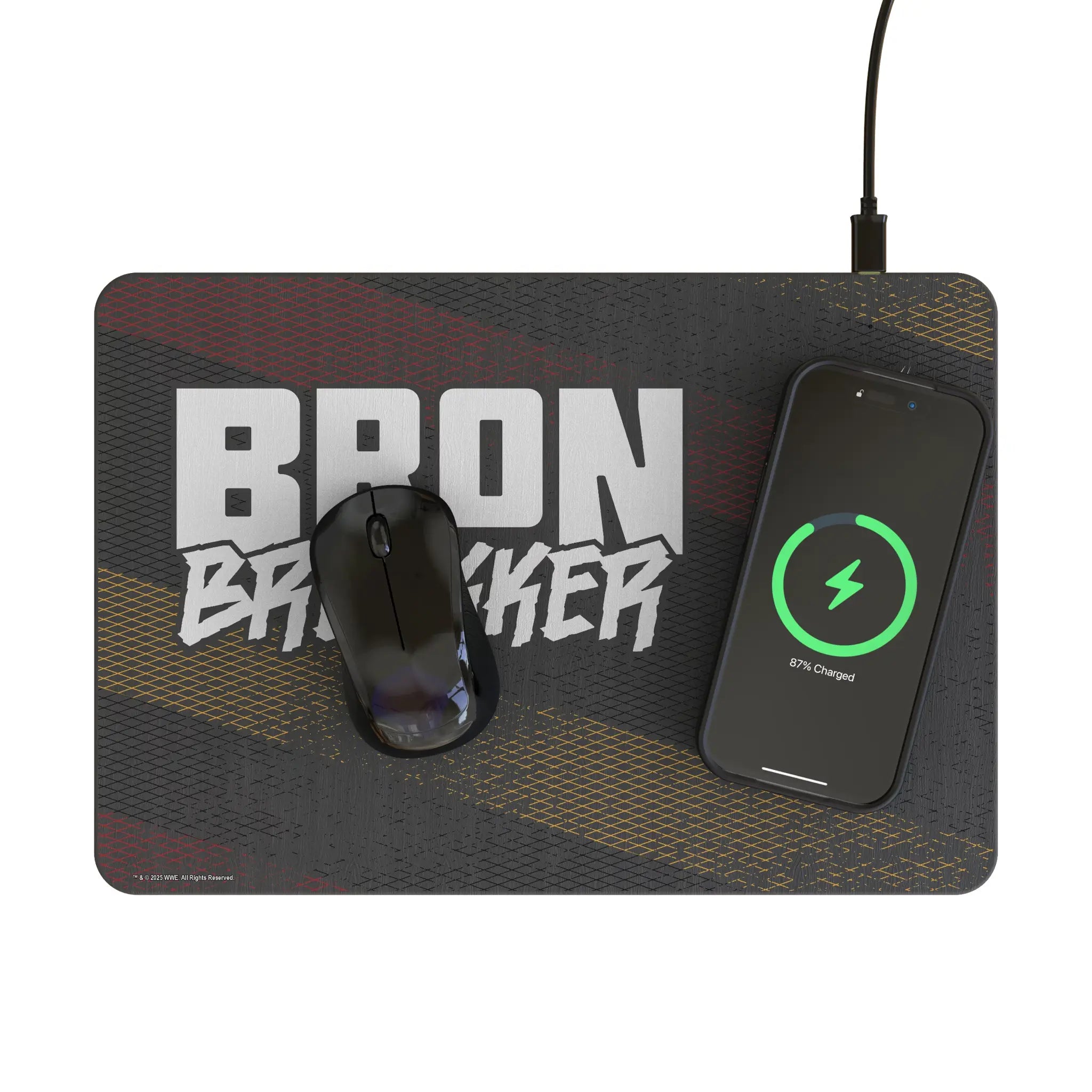 Bron Breakker Steel 15-Watt Wireless Charger and Mouse Pad - Lifestyle