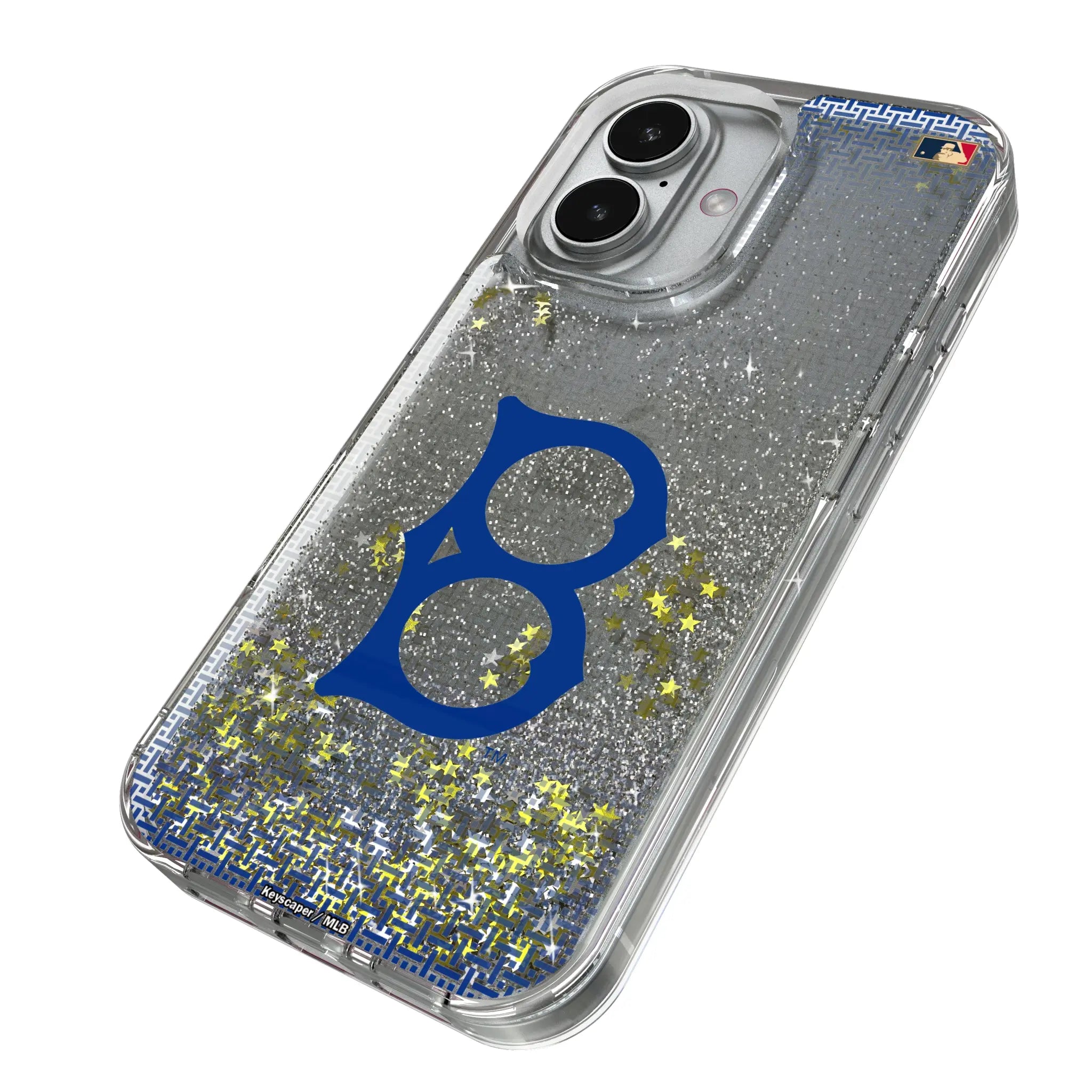 Brooklyn Dodgers 1949-1957 - Cooperstown Collection Linen iPhone Glitter Phone Case for Apple iPhone - Isometric View