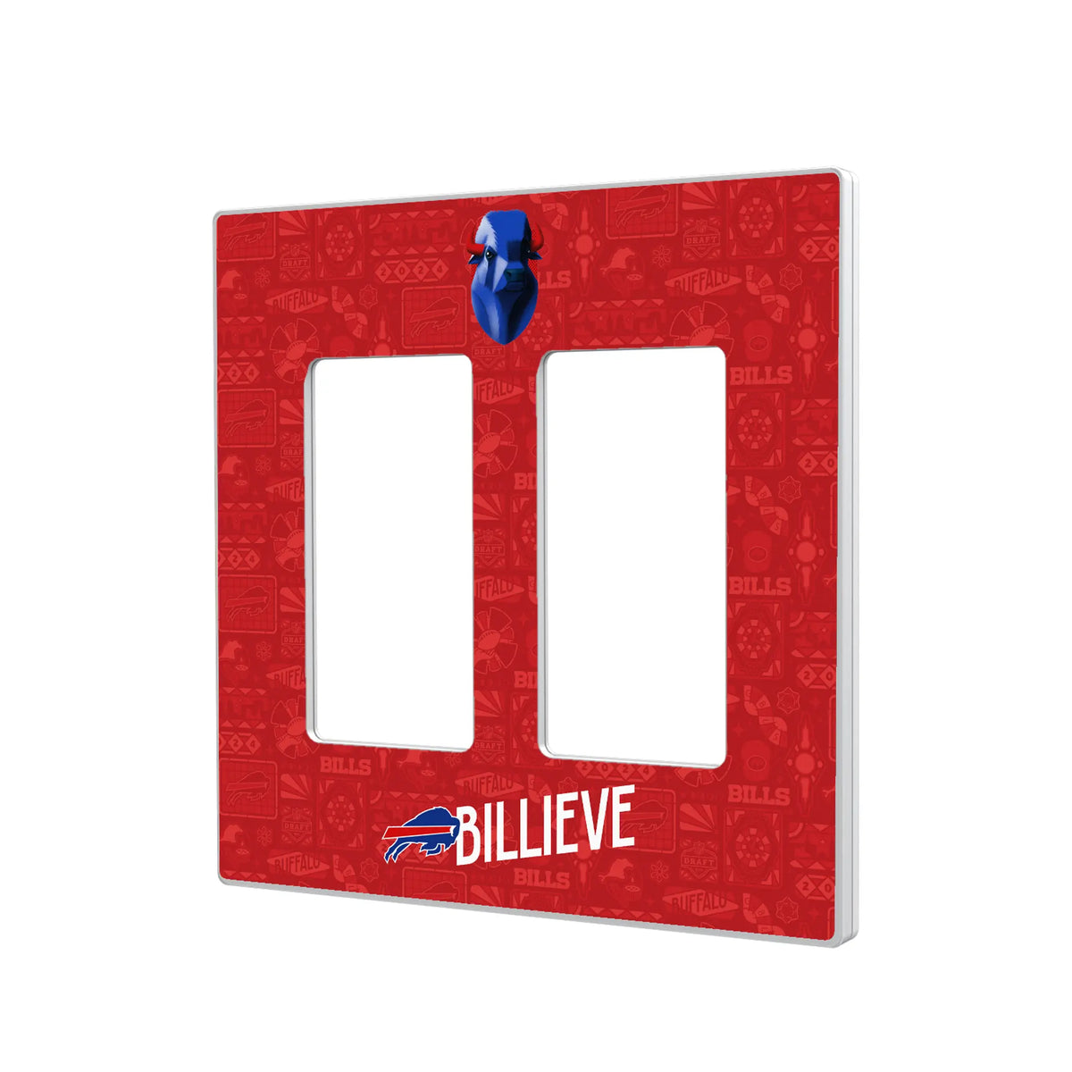 Buffalo Bills Deco Hidden-Screw Light Switch Plate#Style_Double Rocker