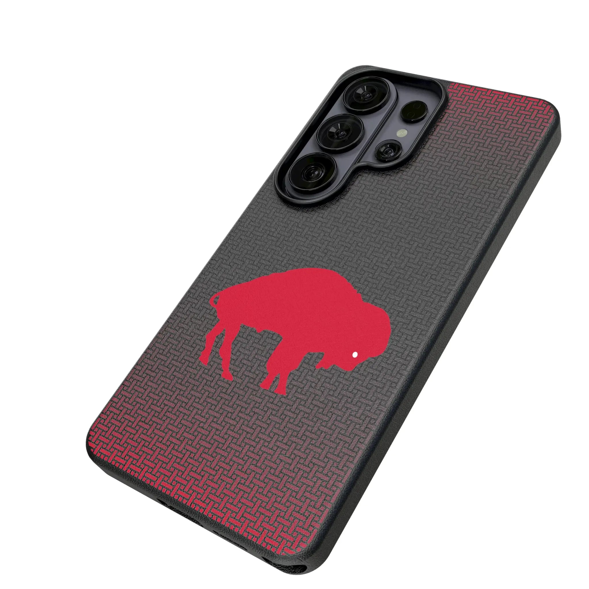 Buffalo Bills Historic Collection Linen Galaxy MagSafe Compatible Phone Case for Samsung Galaxy - Isometric View#Device_Galaxy S26 Ultra