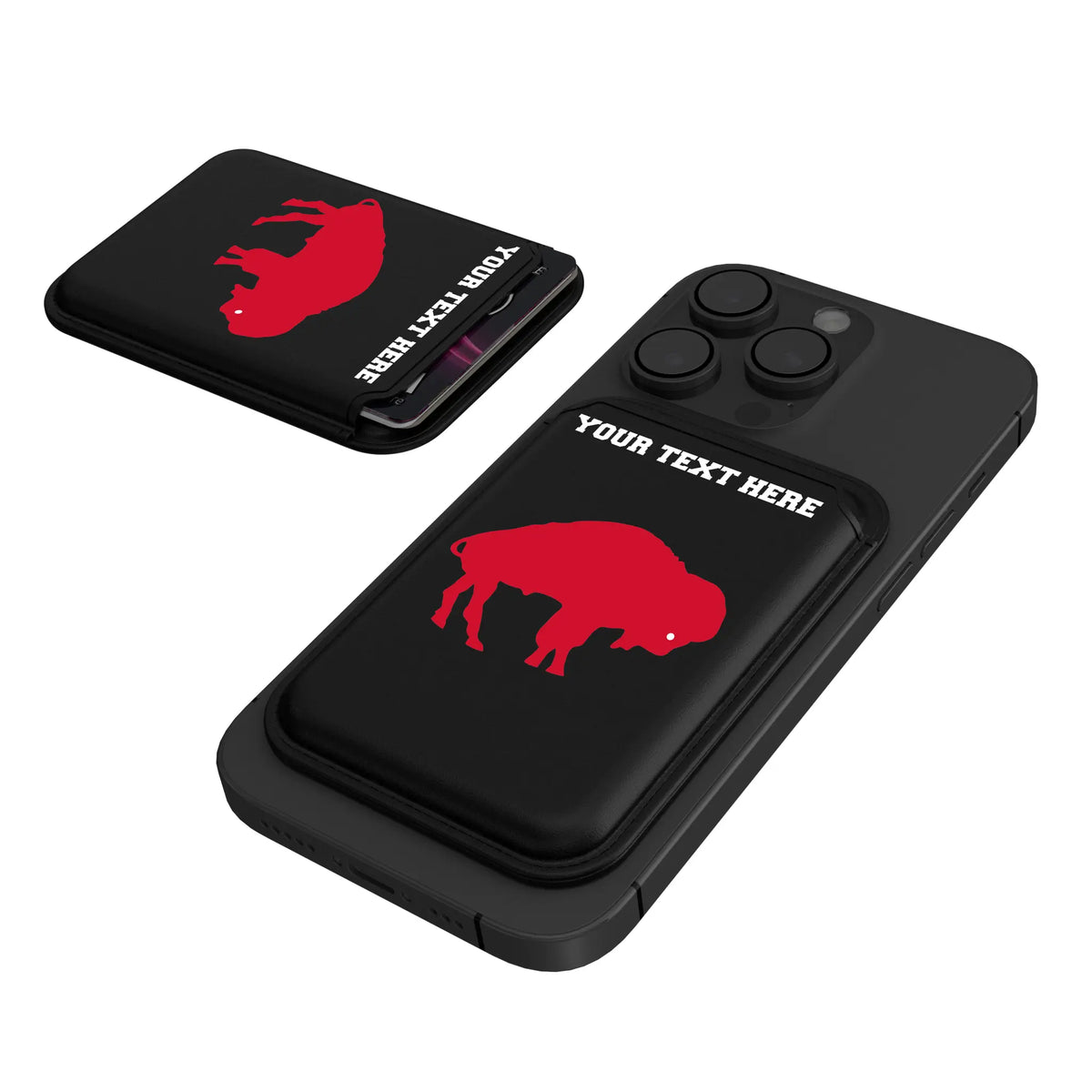 Buffalo Bills Historic Collection Personalized Insignia Black Magnetic Credit Card Wallet