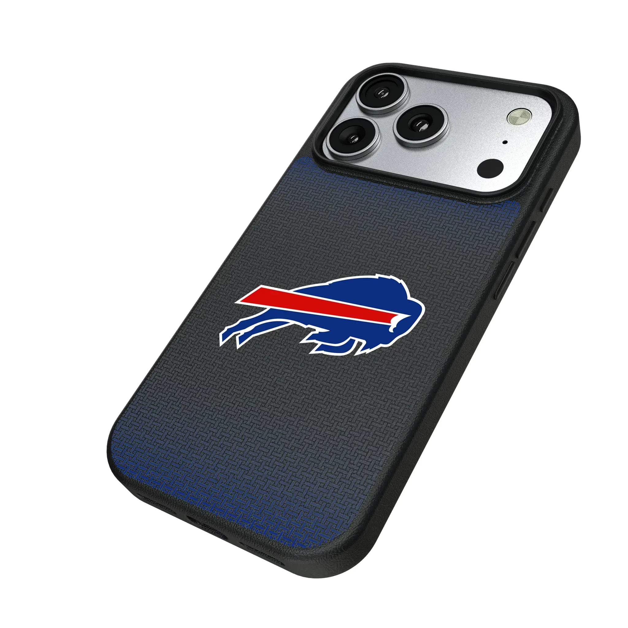 Buffalo Bills Linen iPhone MagSafe Compatible Phone Case for Apple iPhone - Isometric View#Device_iPhone 17 Pro