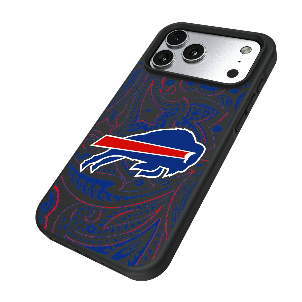 Buffalo Bills Paisley iPhone Bump Phone Case for Apple iPhone - Isometric View#Device_iPhone 17 Pro Max