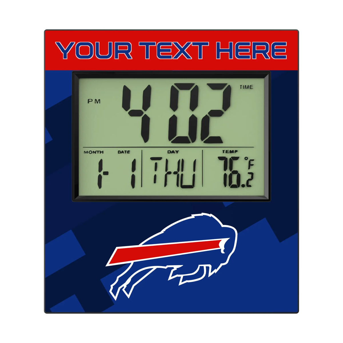 Buffalo Bills Personalized Color Block Wall Clock