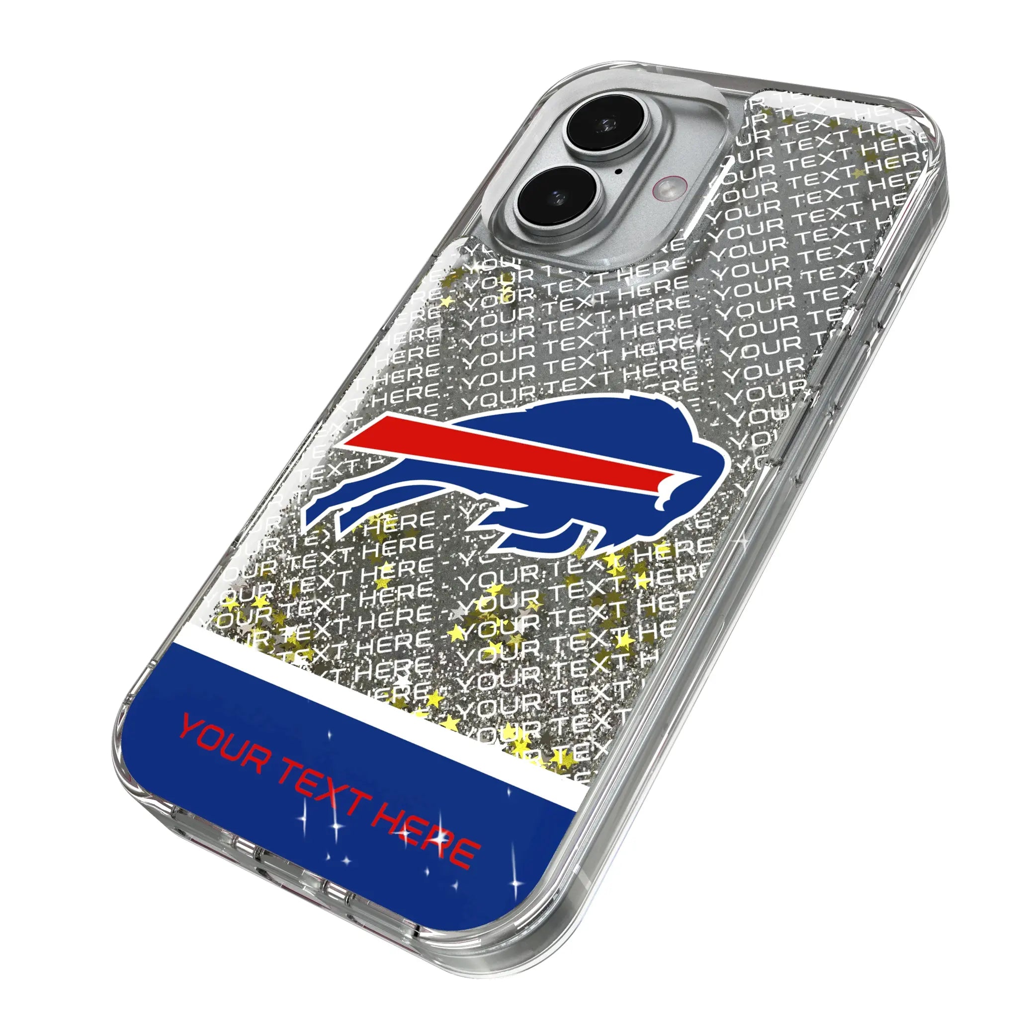 Buffalo Bills Personalized EndZone Plus iPhone Glitter Phone Case for Apple iPhone - Isometric View