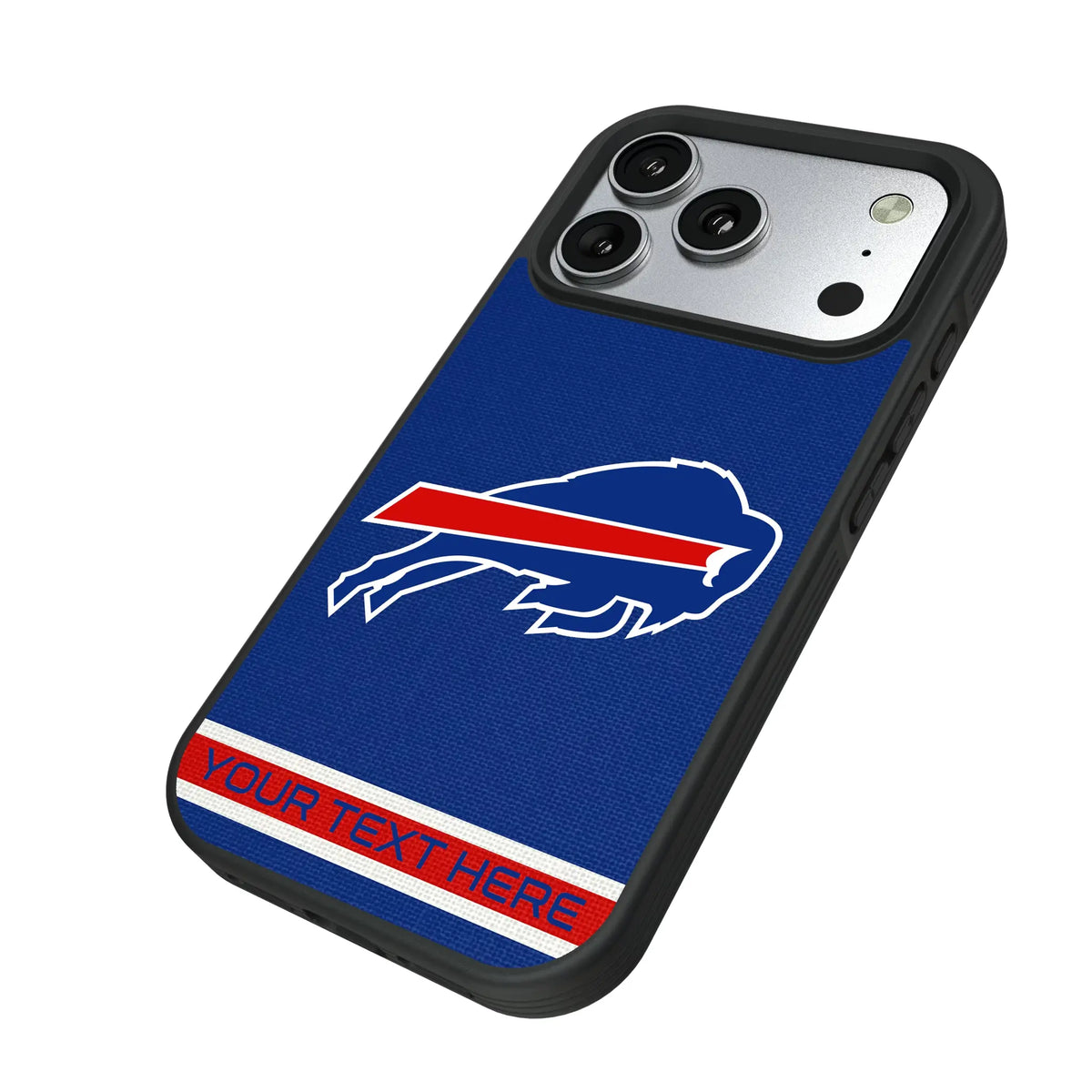 Buffalo Bills Personalized Stripe iPhone Bump Phone Case for Apple iPhone - Isometric View#Device_iPhone 17 Pro