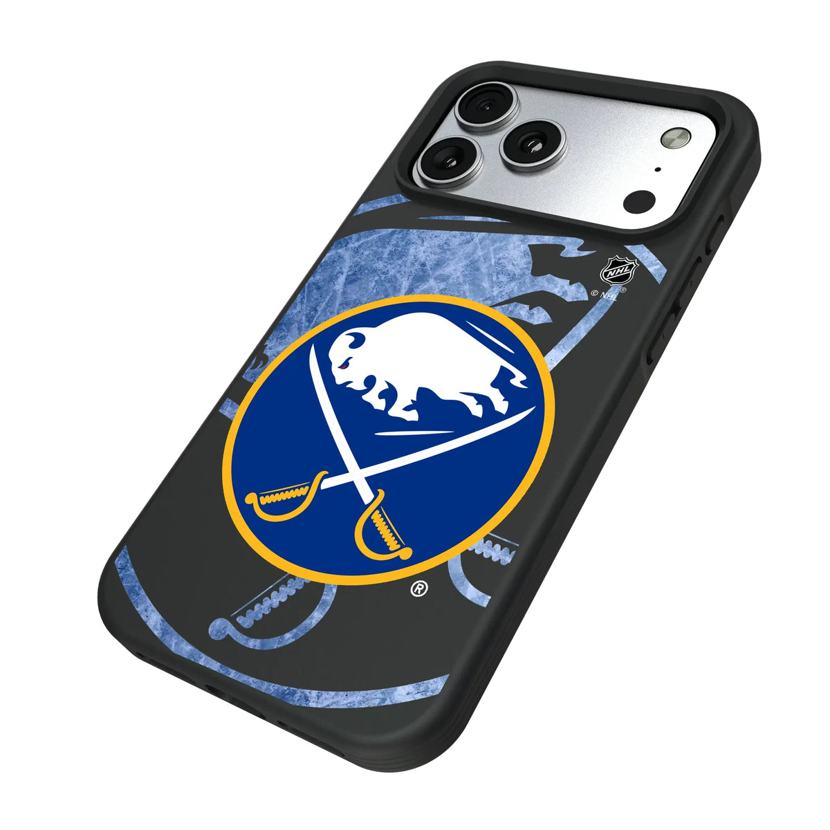 Buffalo Sabres Ice Tilt iPhone Bump Phone Case for Apple iPhone - Isometric View#Device_iPhone 17 Pro Max