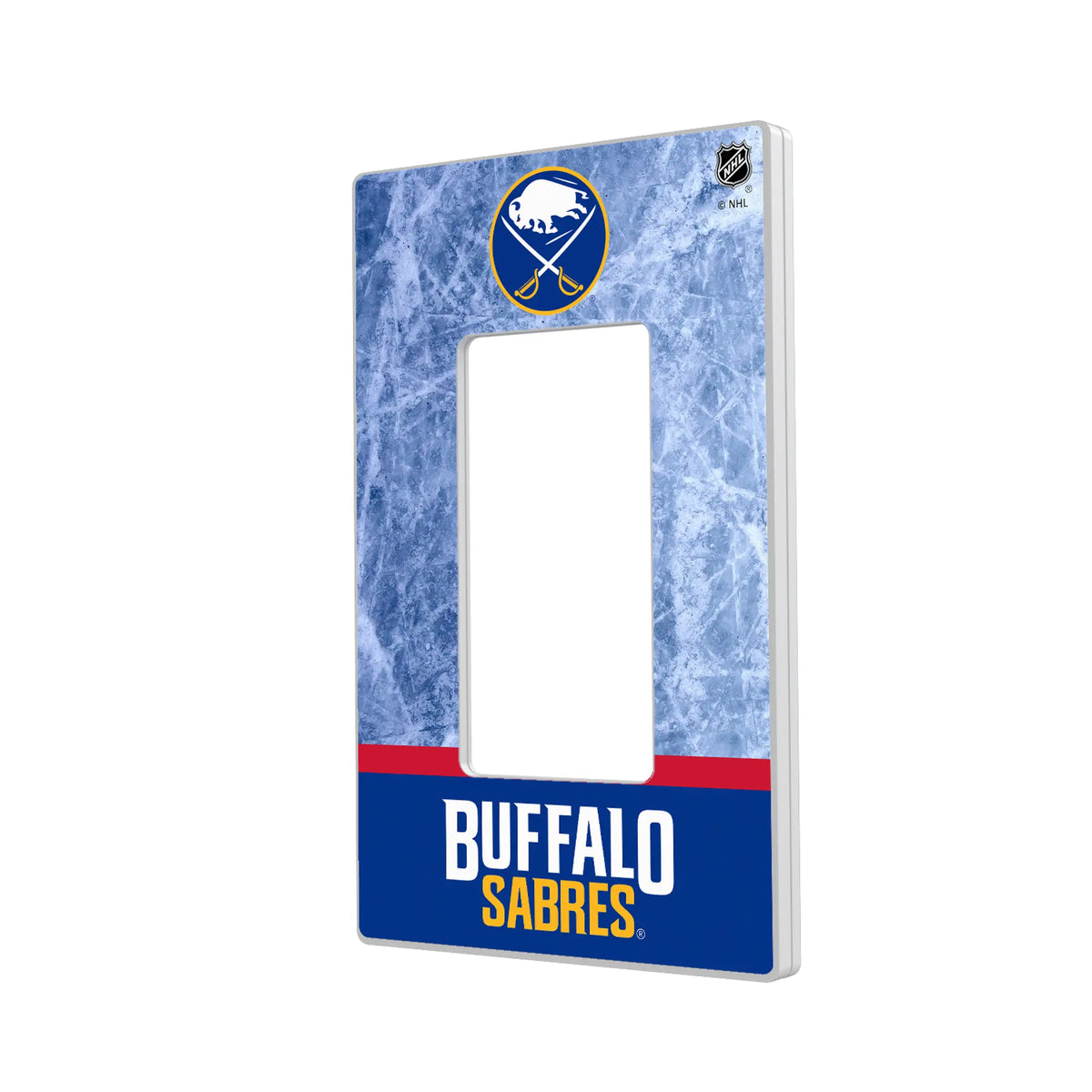 Buffalo Sabres Ice Wordmark Hidden-Screw Light Switch Plate#Style_Single Rocker