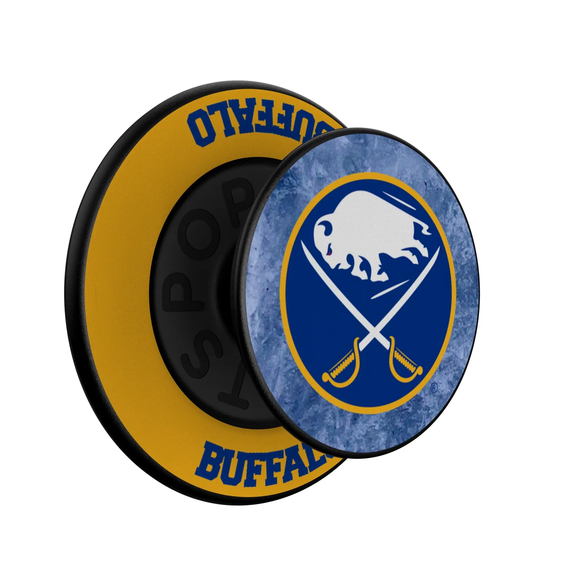Buffalo Sabres Ice Wordmark Popsockets Round Magnetic - Isometric View