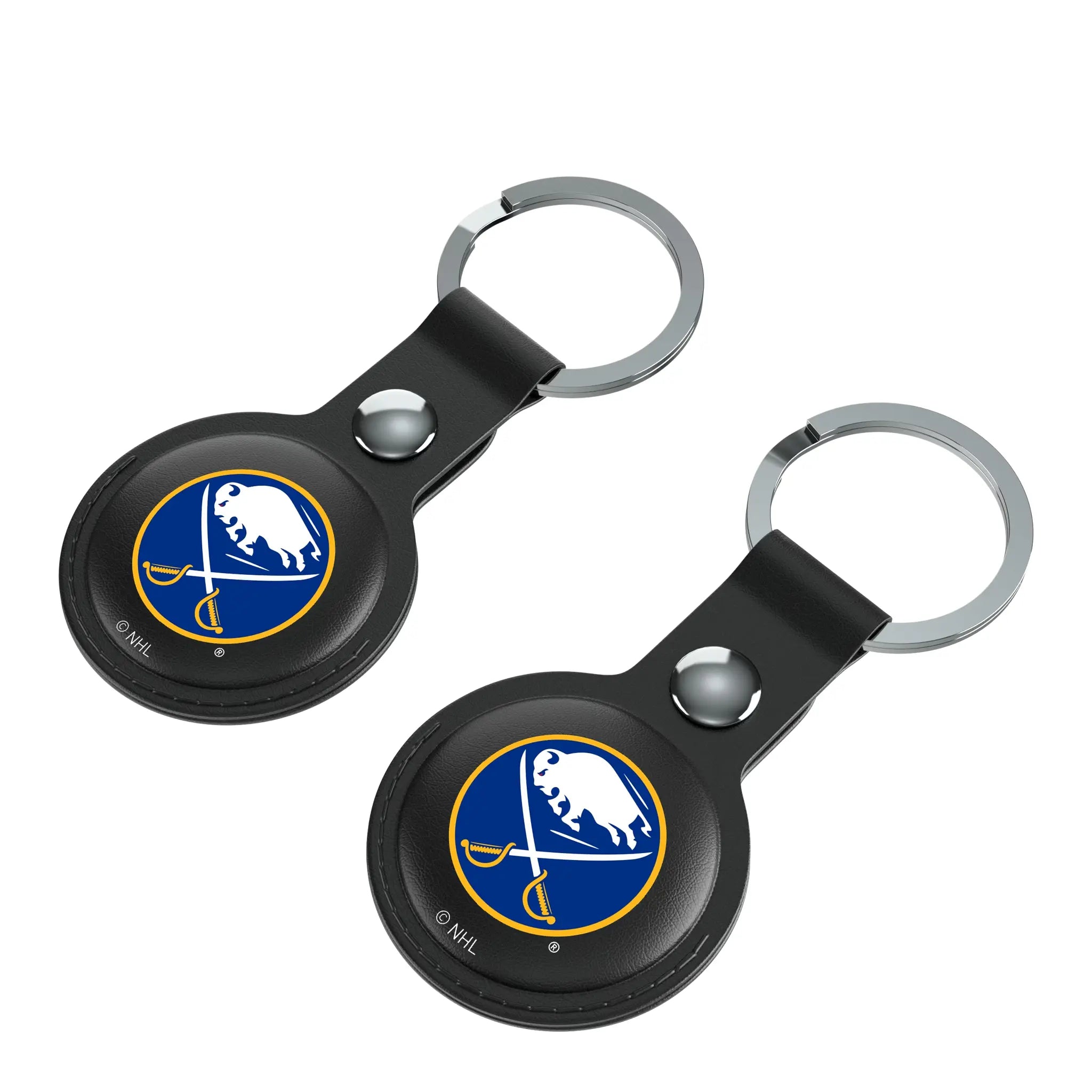 Buffalo Sabres Insignia AirTag Black Airtag Holder 2-Pack - Isometric View
