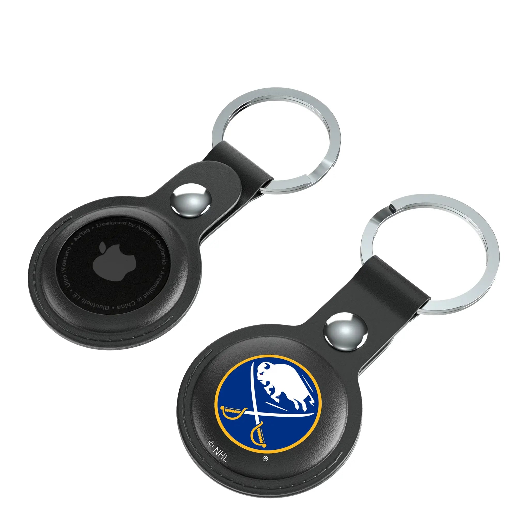 Buffalo Sabres Insignia AirTag Black Airtag Holder 2-Pack - Isometric View