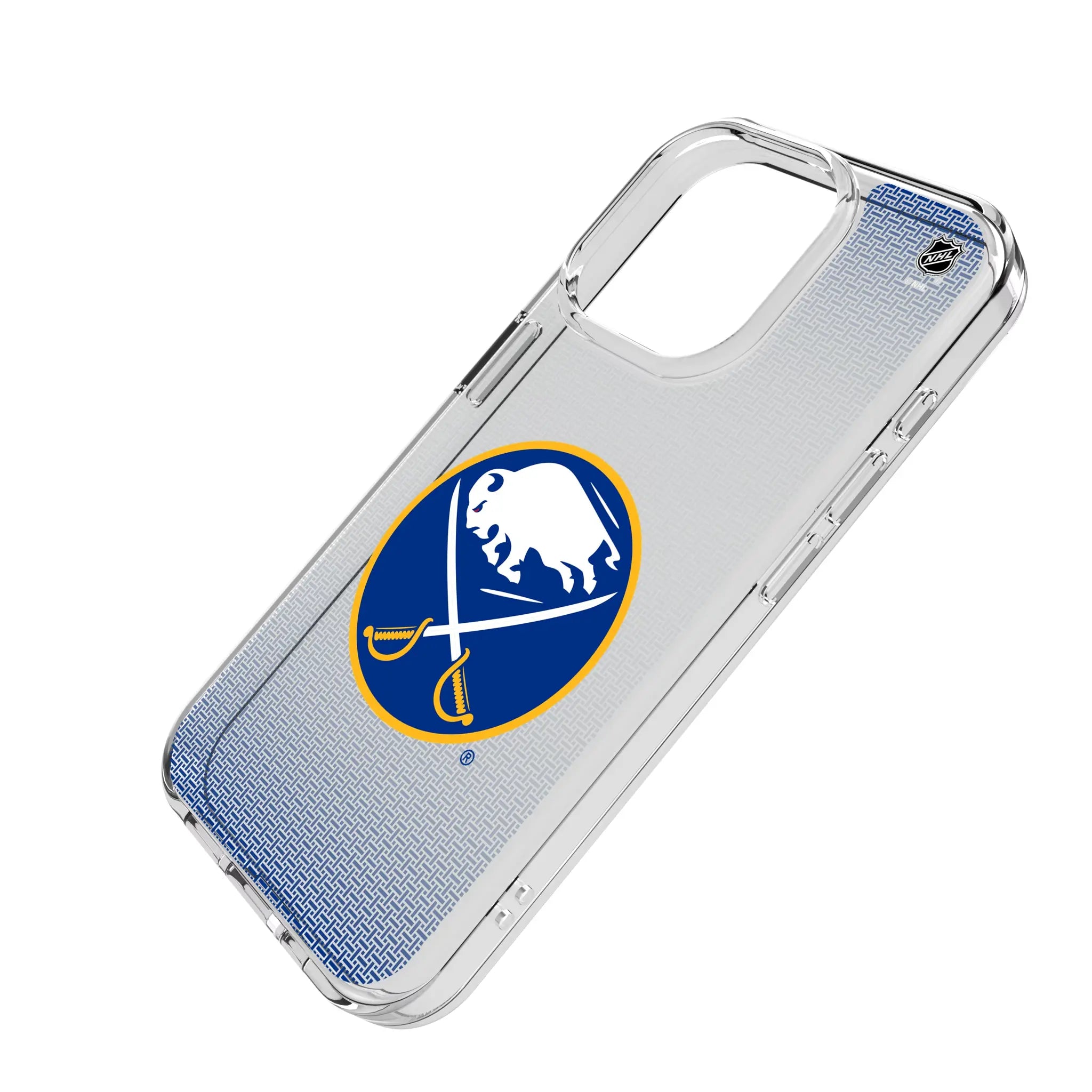 Buffalo Sabres Linen iPhone Clear Phone Case for Apple iPhone - Isometric View