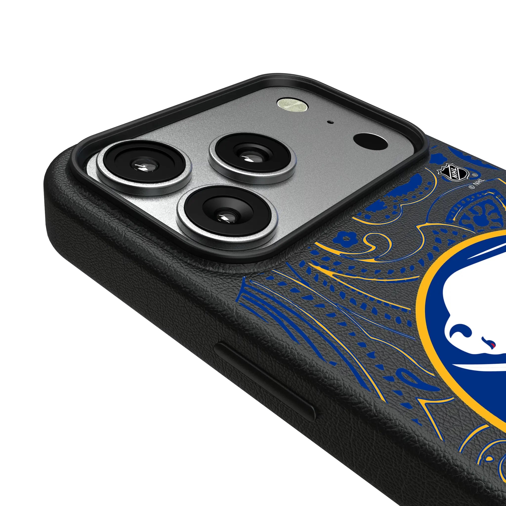 Buffalo Sabres Paisley iPhone MagSafe Compatible Phone Case for Apple iPhone - Detail#Device_iPhone 17 Pro