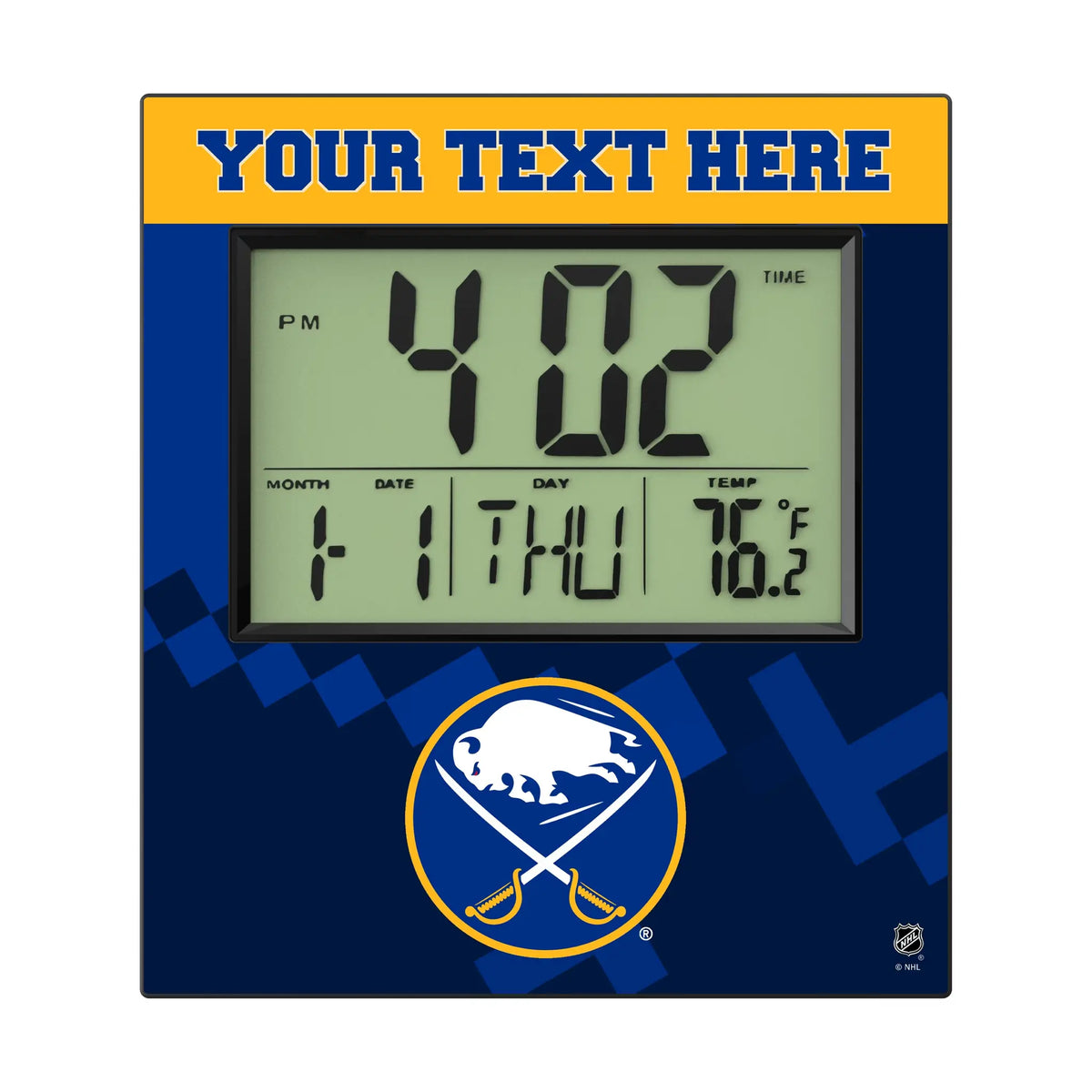 Buffalo Sabres Personalized Color Block Wall Clock