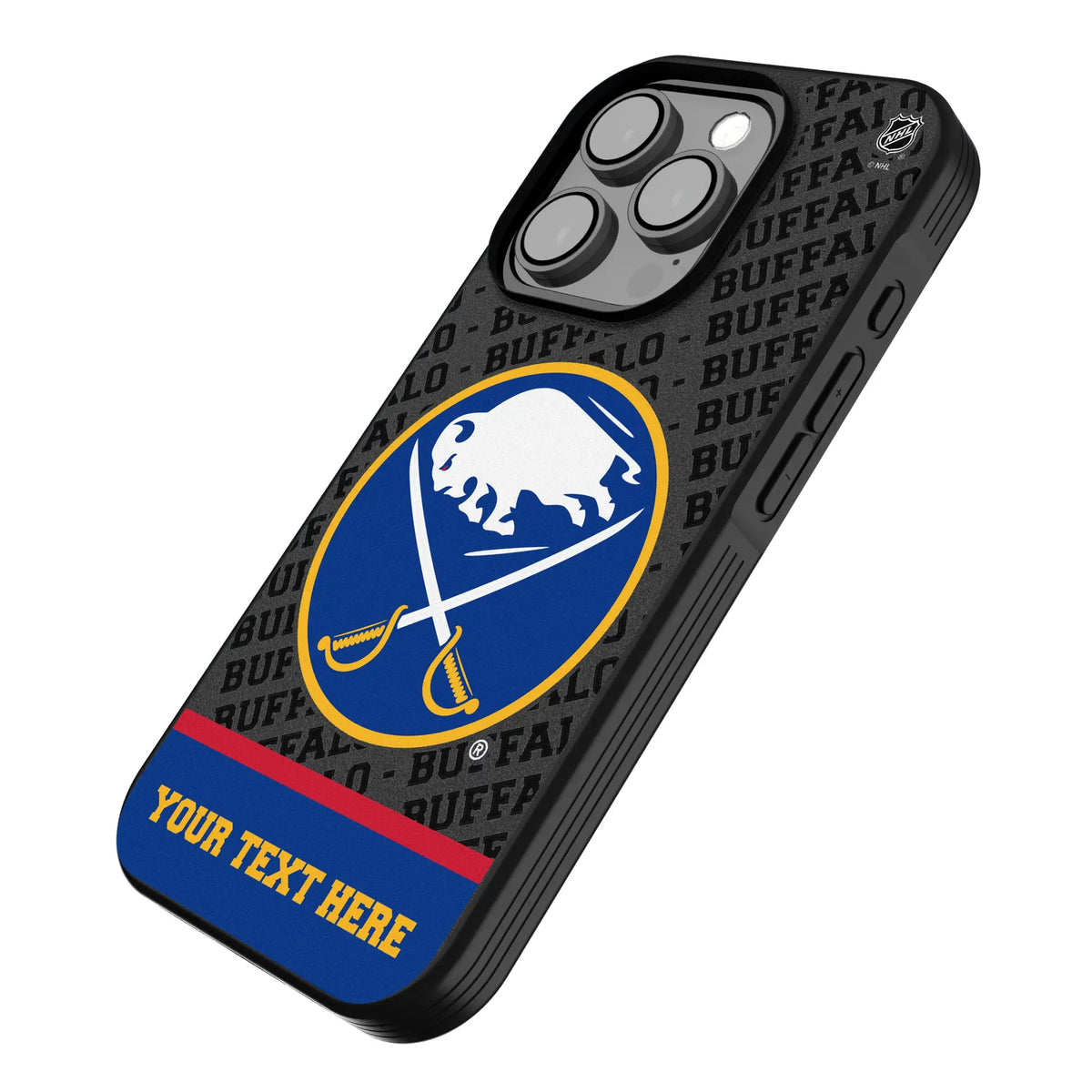Buffalo Sabres Personalized EndZone Plus iPhone Bump Phone Case for Apple iPhone - Isometric View