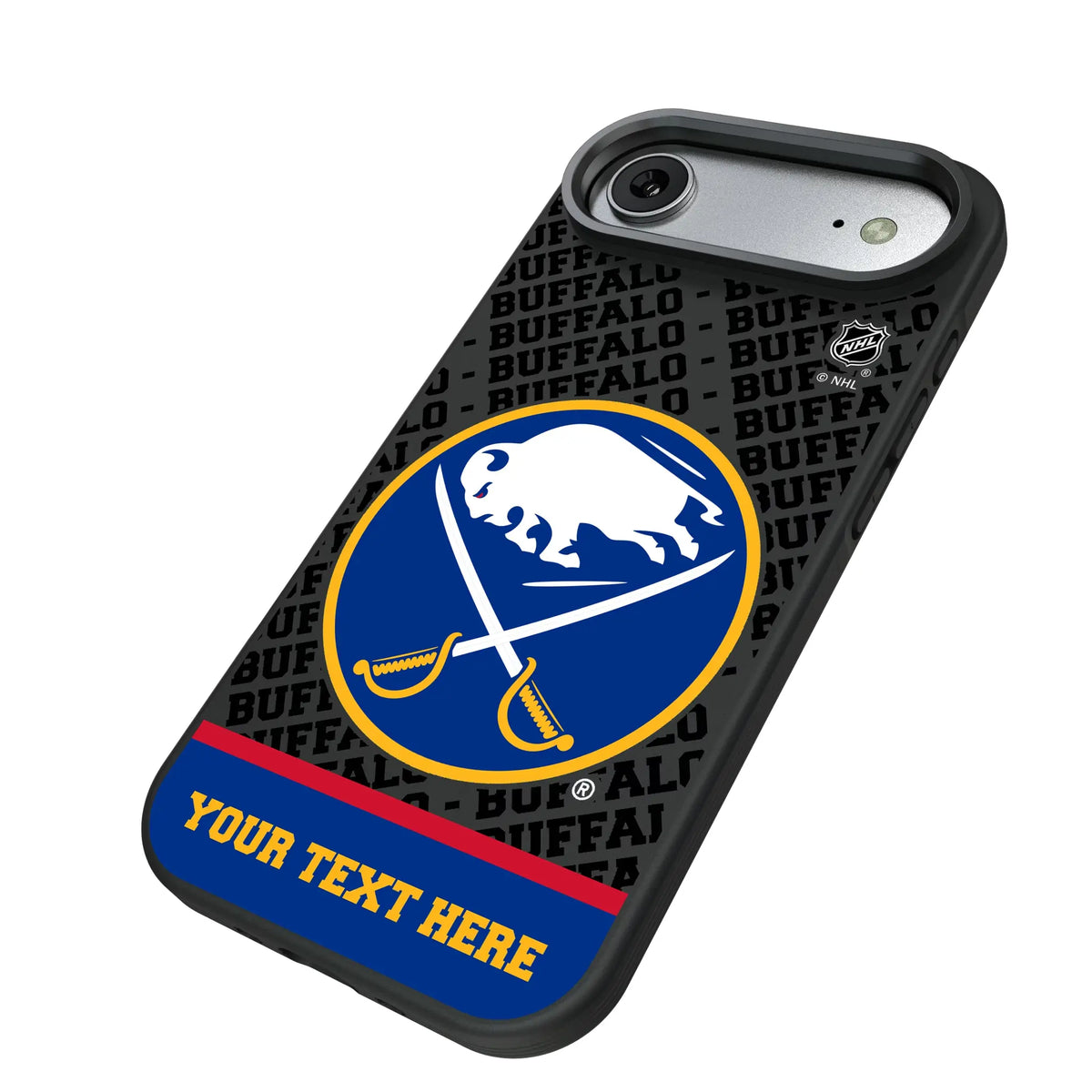 Buffalo Sabres Personalized EndZone Plus iPhone Bump Phone Case for Apple iPhone - Isometric View#Device_iPhone Air