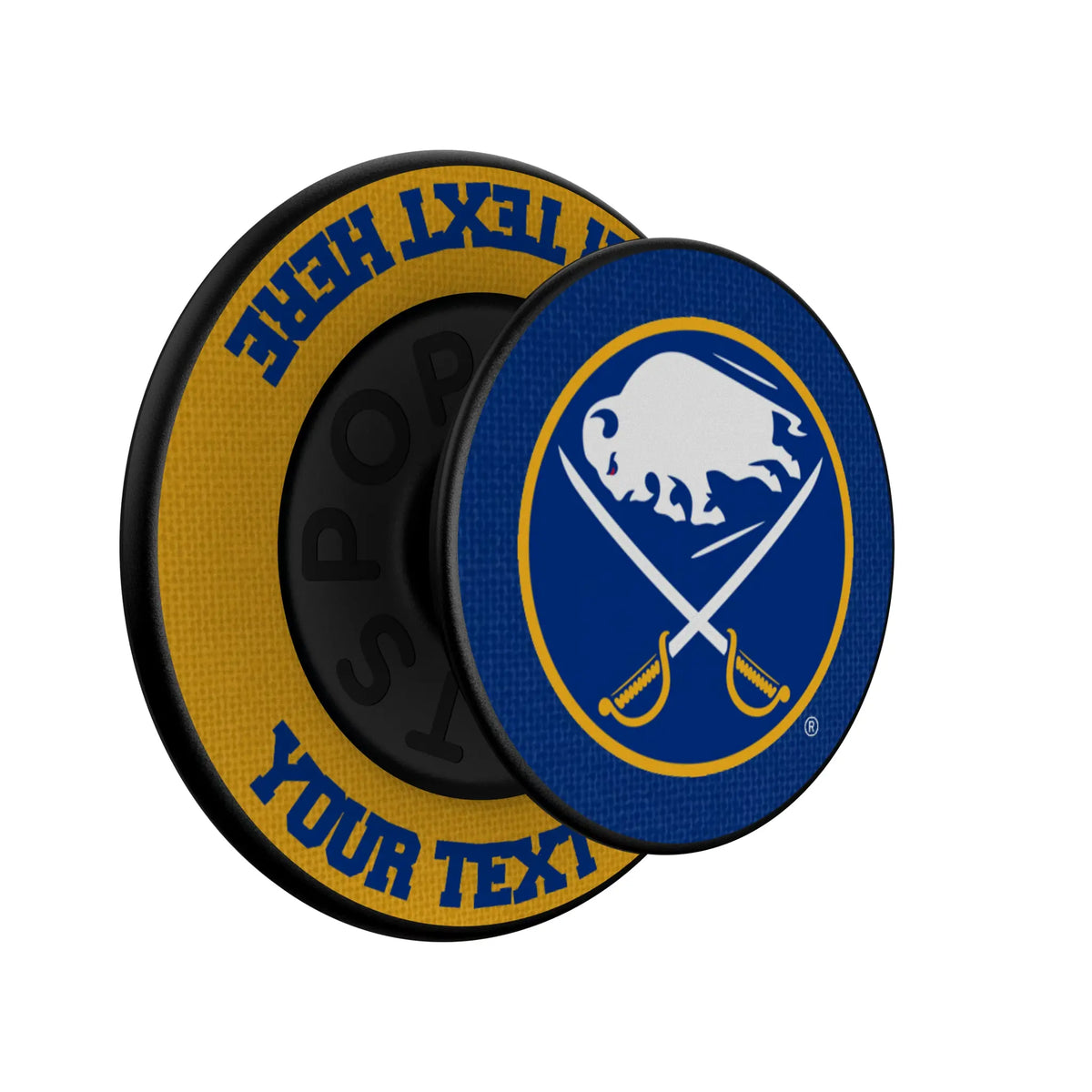 Buffalo Sabres Personalized Endzone Solid Popsockets Round Magnetic - Isometric View
