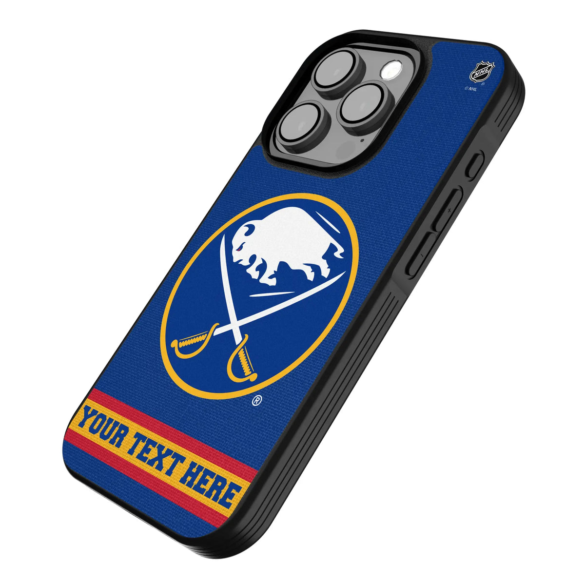 Buffalo Sabres Personalized Stripe iPhone Bump Phone Case for Apple iPhone - Isometric View