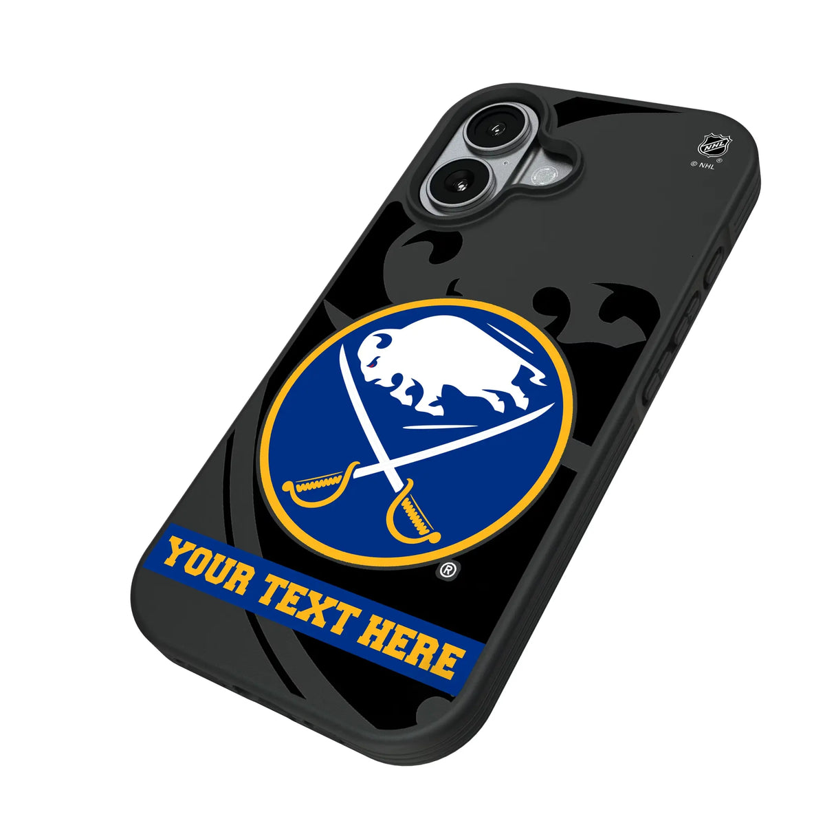 Buffalo Sabres Personalized Tilt iPhone Bump Phone Case for Apple iPhone - Isometric View#Device_iPhone 17