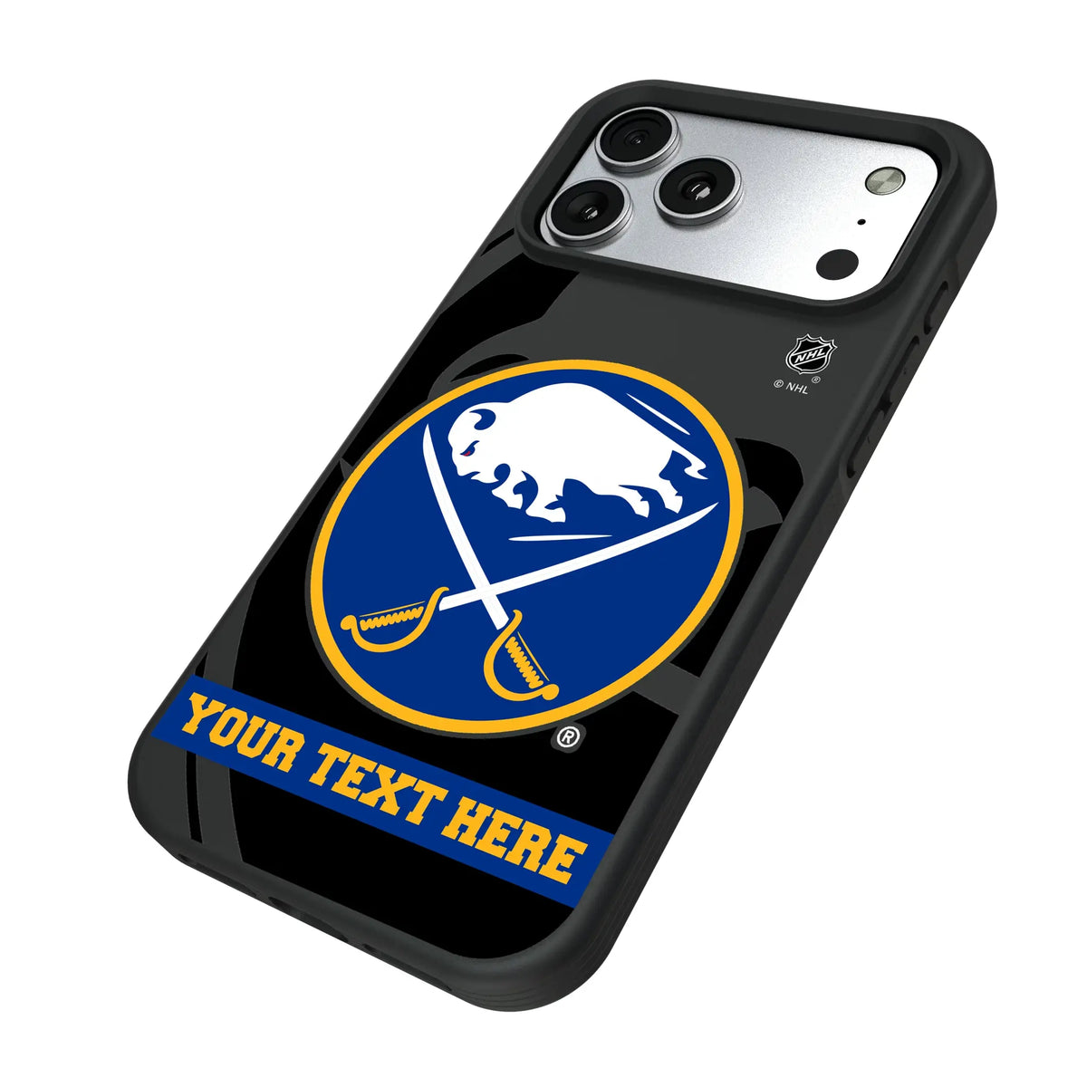 Buffalo Sabres Personalized Tilt iPhone Bump Phone Case for Apple iPhone - Isometric View#Device_iPhone 17 Pro Max