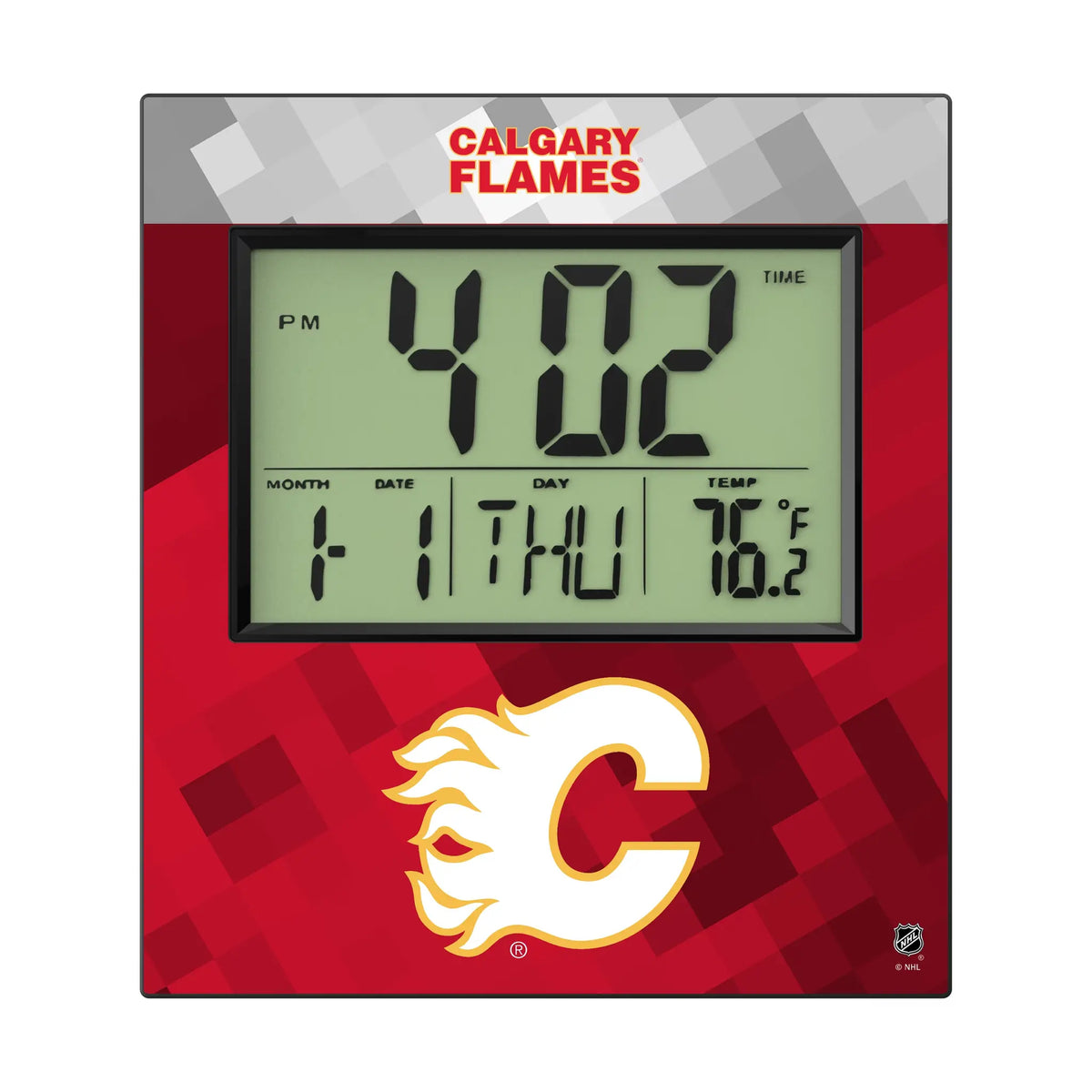 Calgary Flames Color Block Wall Clock