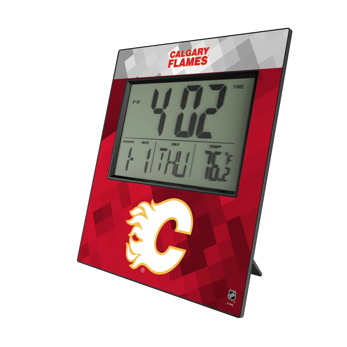 Calgary Flames Color Block Wall Clock