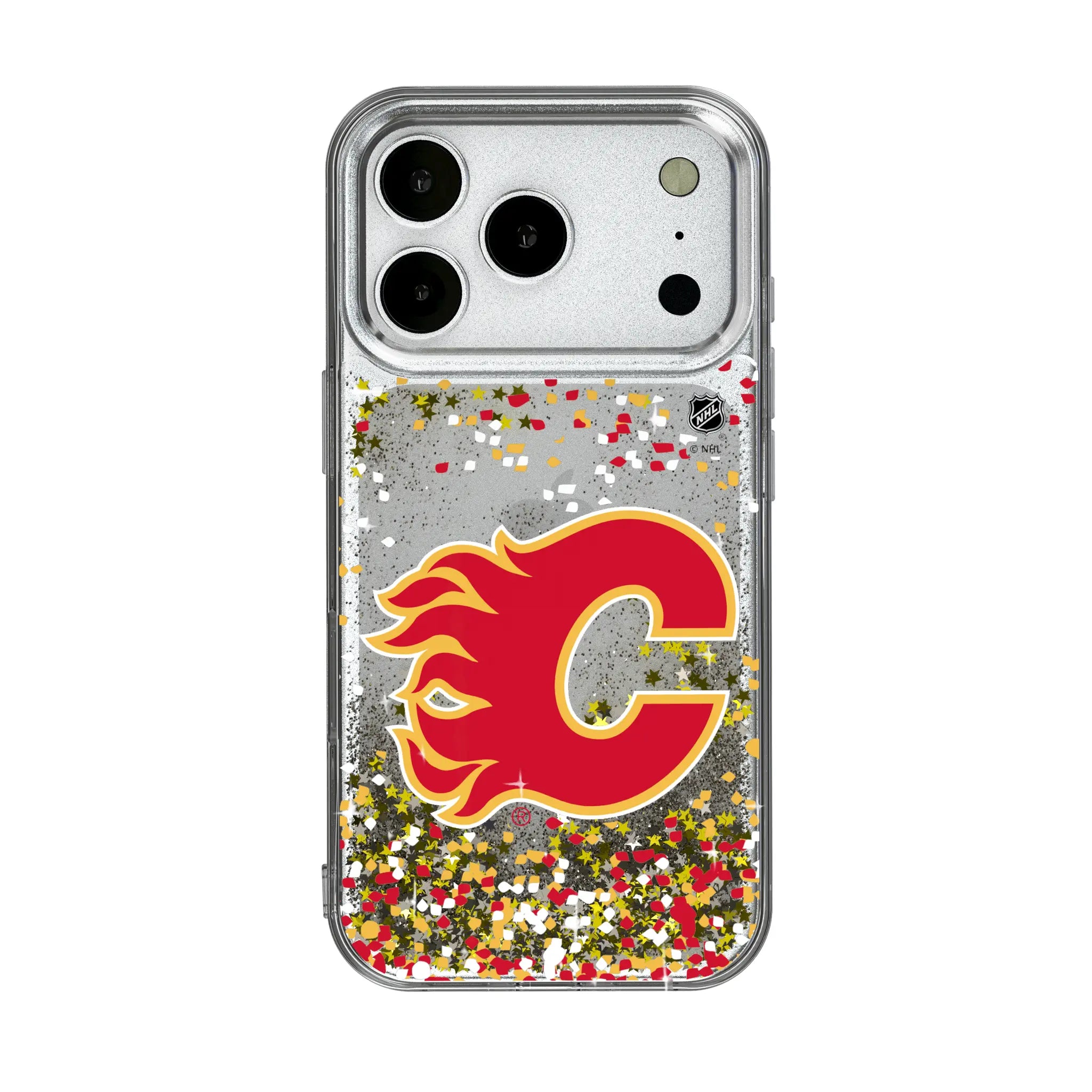 Calgary Flames Confetti iPhone Glitter Phone Case for Apple iPhone