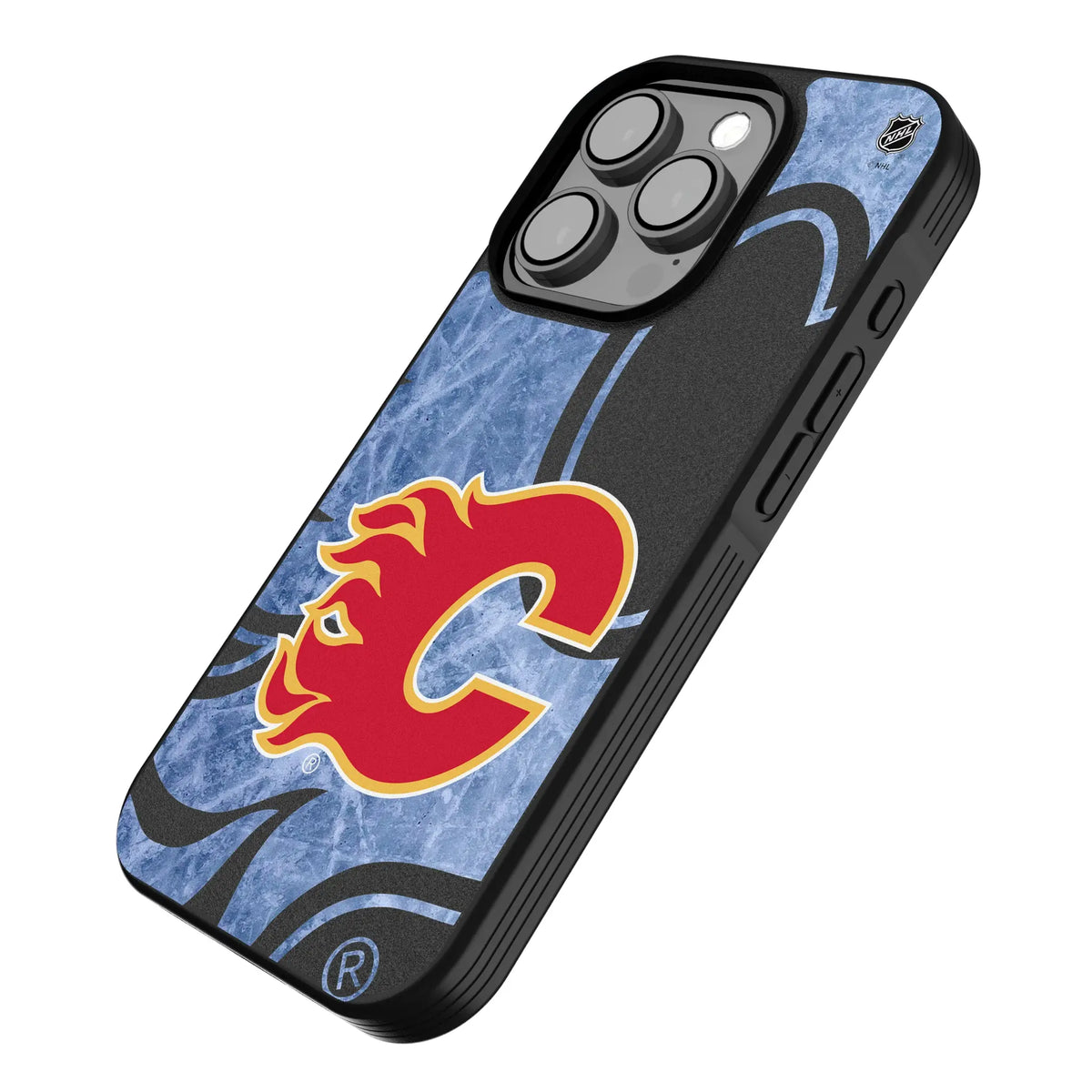 Calgary Flames Ice Tilt iPhone Bump Phone Case for Apple iPhone - Isometric View