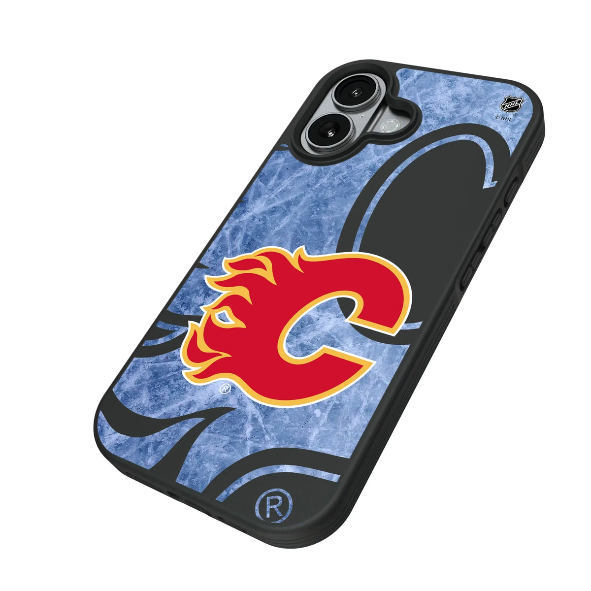 Calgary Flames Ice Tilt iPhone Bump Phone Case for Apple iPhone - Isometric View#Device_iPhone 17