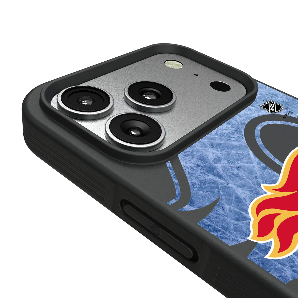 Calgary Flames Ice Tilt iPhone Bump Phone Case for Apple iPhone - Detail#Device_iPhone 17 Pro