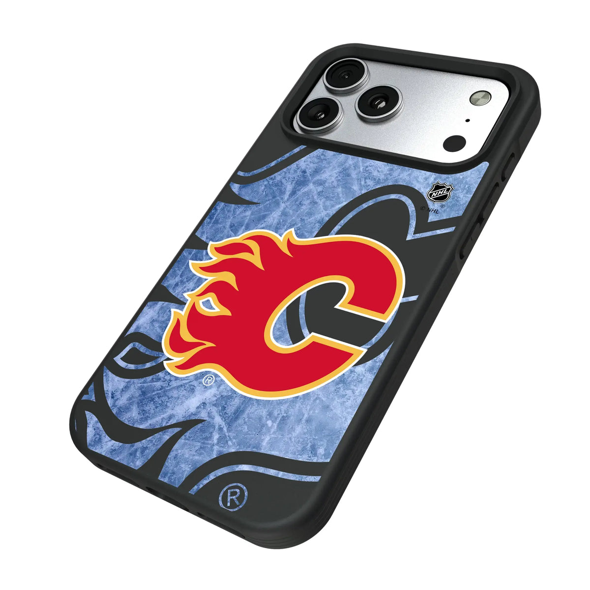 Calgary Flames Ice Tilt iPhone Bump Phone Case for Apple iPhone - Isometric View#Device_iPhone 17 Pro Max