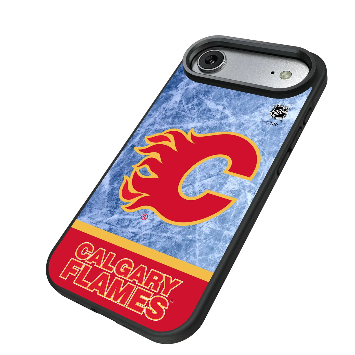 Calgary Flames Ice Wordmark iPhone Bump Phone Case for Apple iPhone - Isometric View#Device_iPhone Air