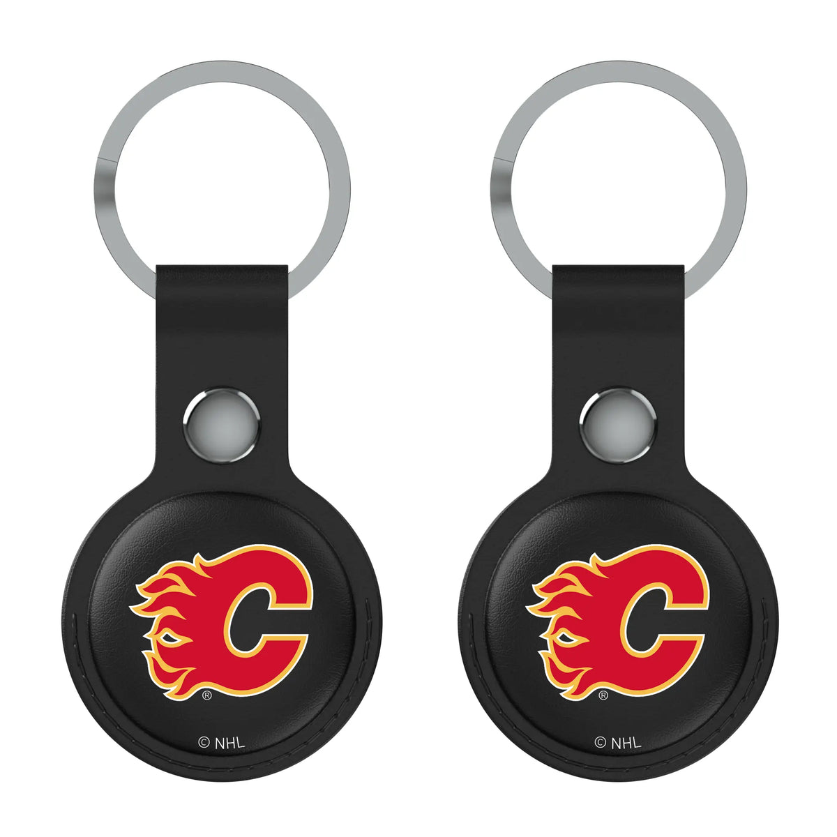Calgary Flames Insignia AirTag Black Airtag Holder 2-Pack