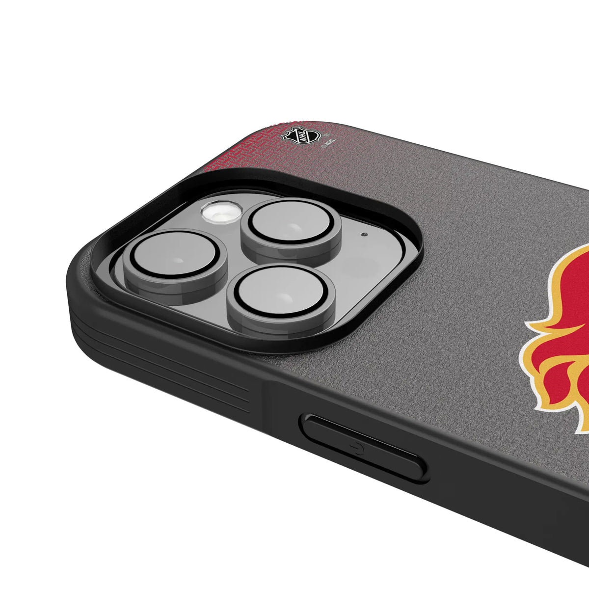 Calgary Flames Linen iPhone Bump Phone Case for Apple iPhone - Detail