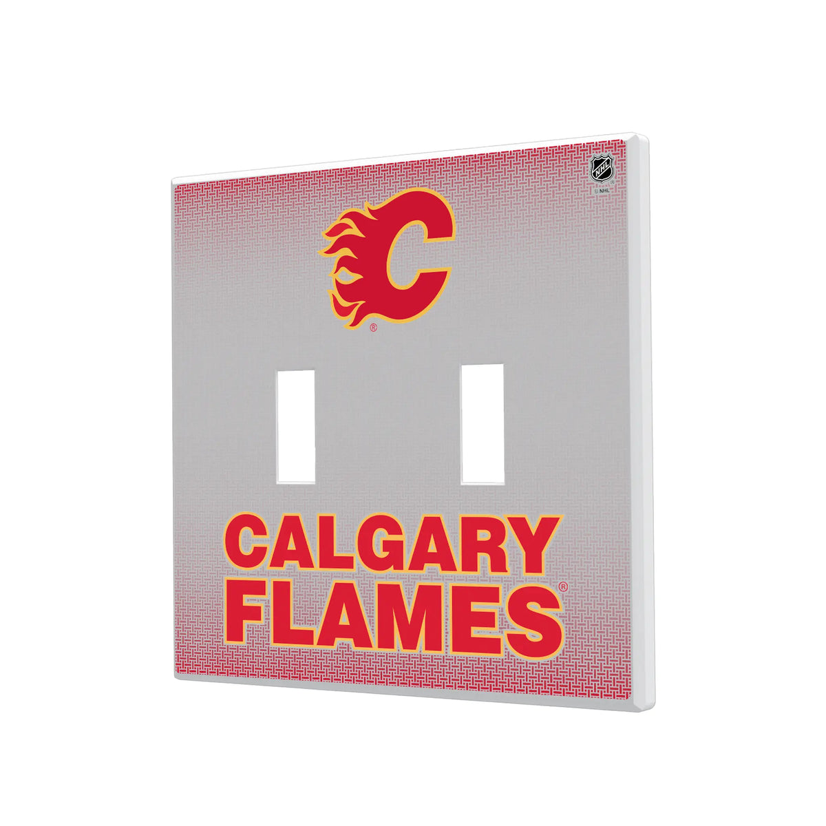 Calgary Flames Linen Hidden-Screw Light Switch Plate#Style_Double Toggle