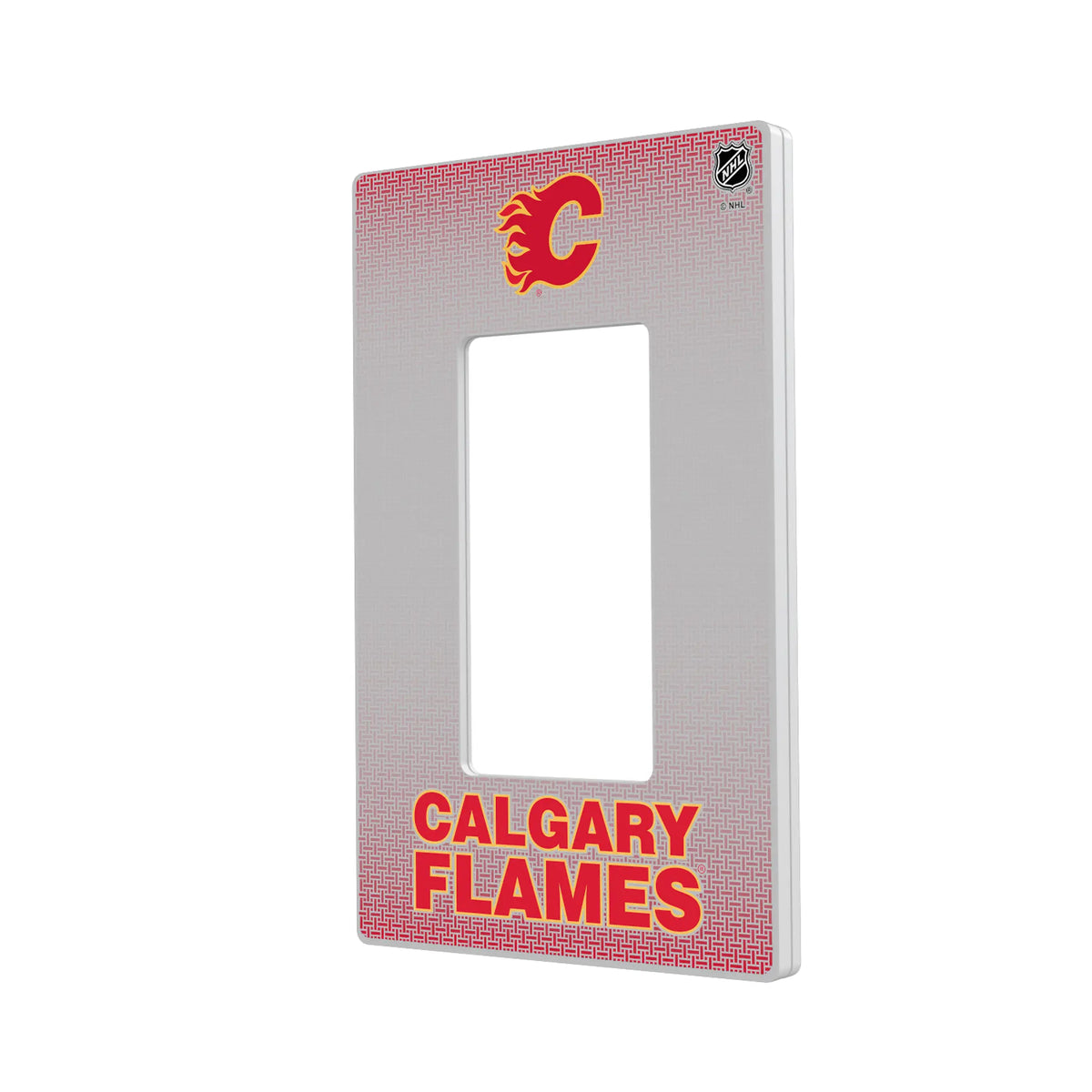 Calgary Flames Linen Hidden-Screw Light Switch Plate#Style_Single Rocker
