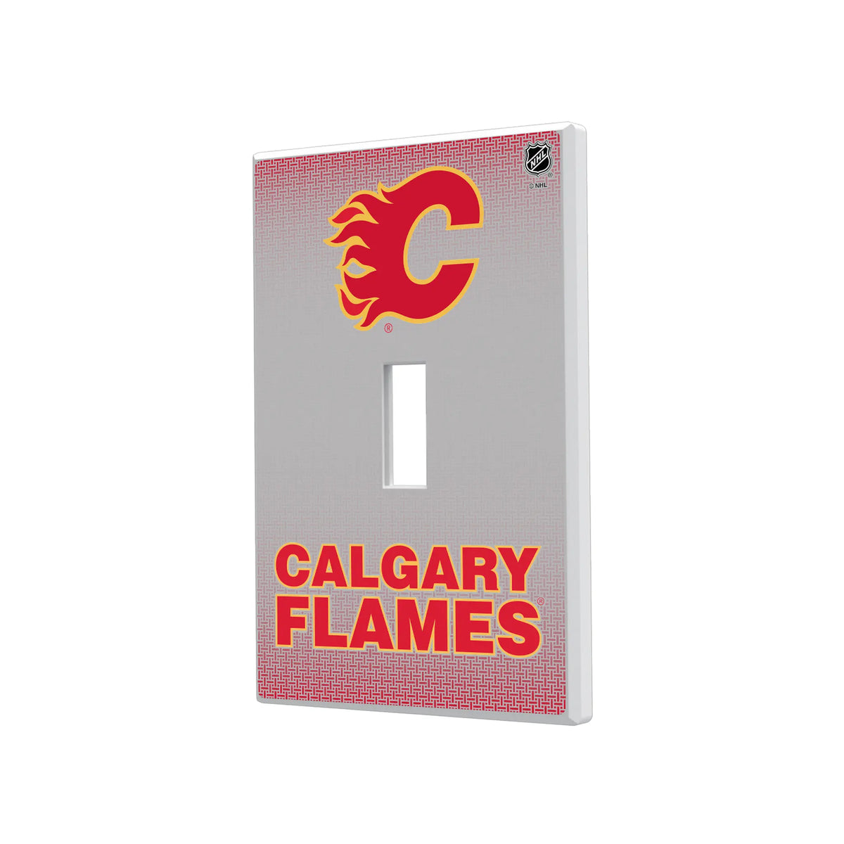 Calgary Flames Linen Hidden-Screw Light Switch Plate#Style_Single Toggle