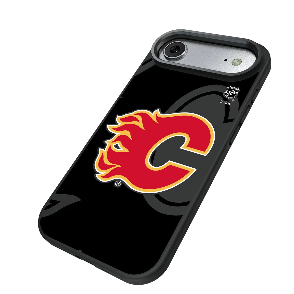 Calgary Flames Monocolor Tilt iPhone Bump Phone Case for Apple iPhone - Isometric View#Device_iPhone Air